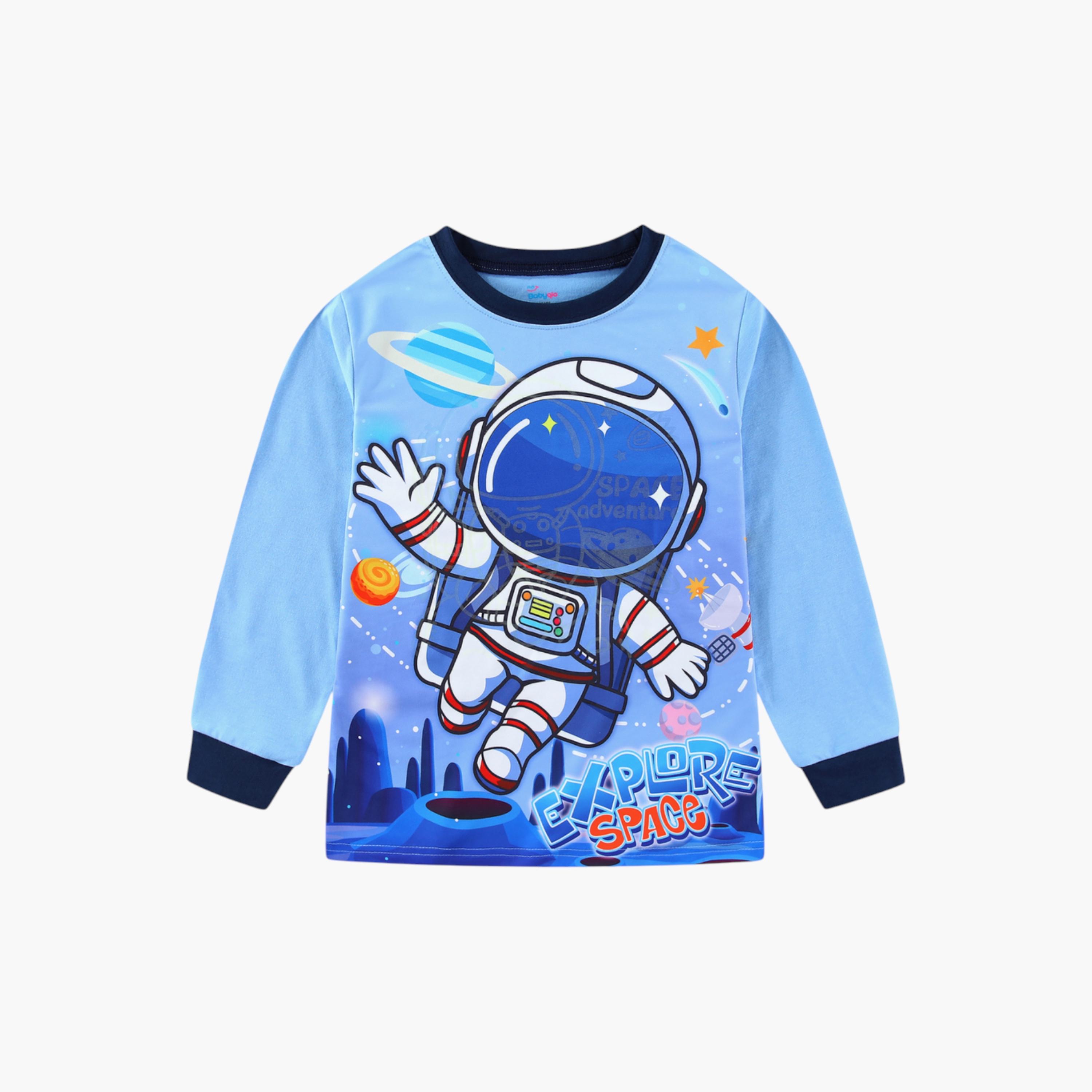 طقم بيجاما من قطعتين مطبوع عليه رائد فضاء، متوهج في الظلام من بيبيكلو-boys-clothing-setsandcoords-image-6