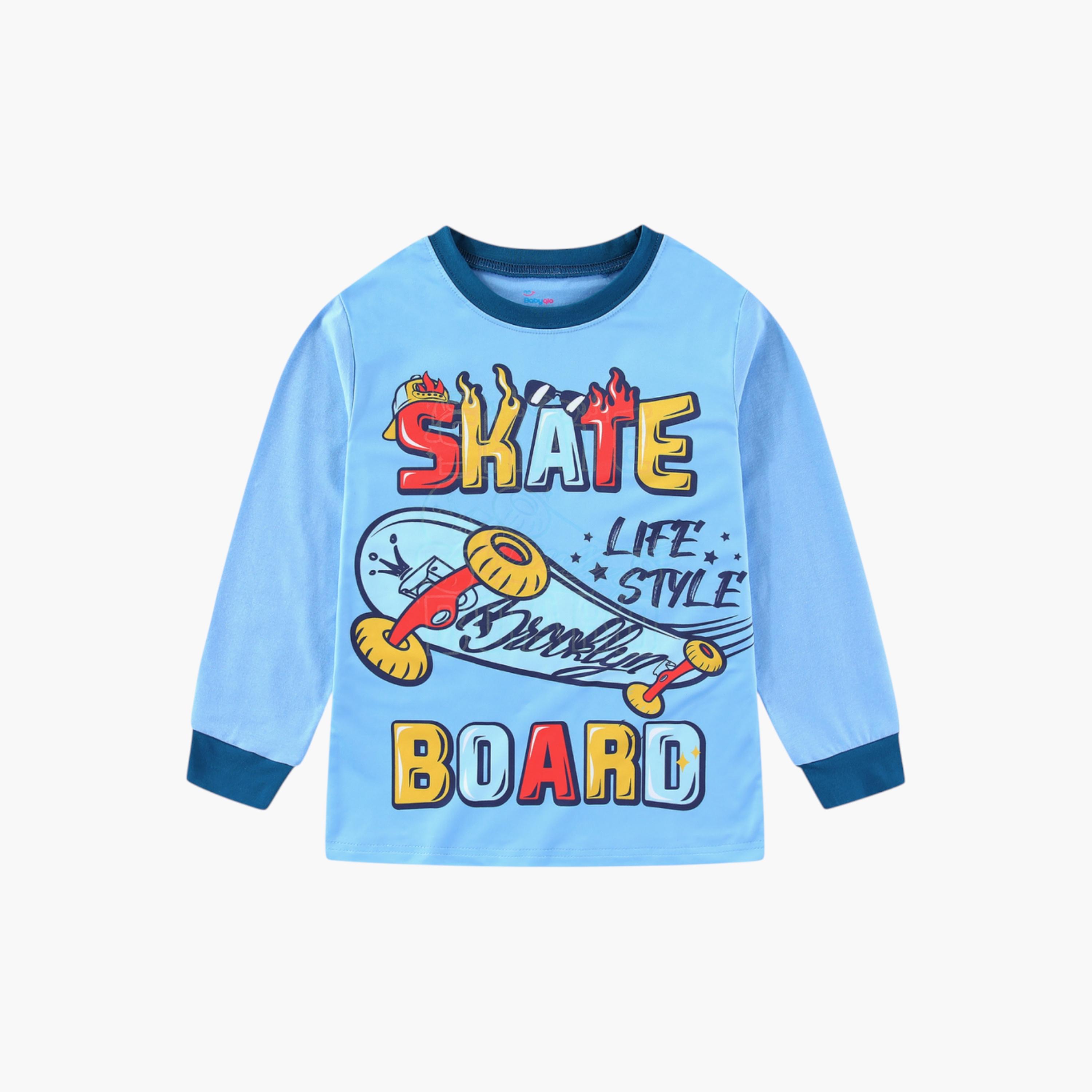 Babyqlo 2-Piece Skateboard Printed Glow in the Dark Pyjama Set-boys-clothing-setsandcoords-image-5