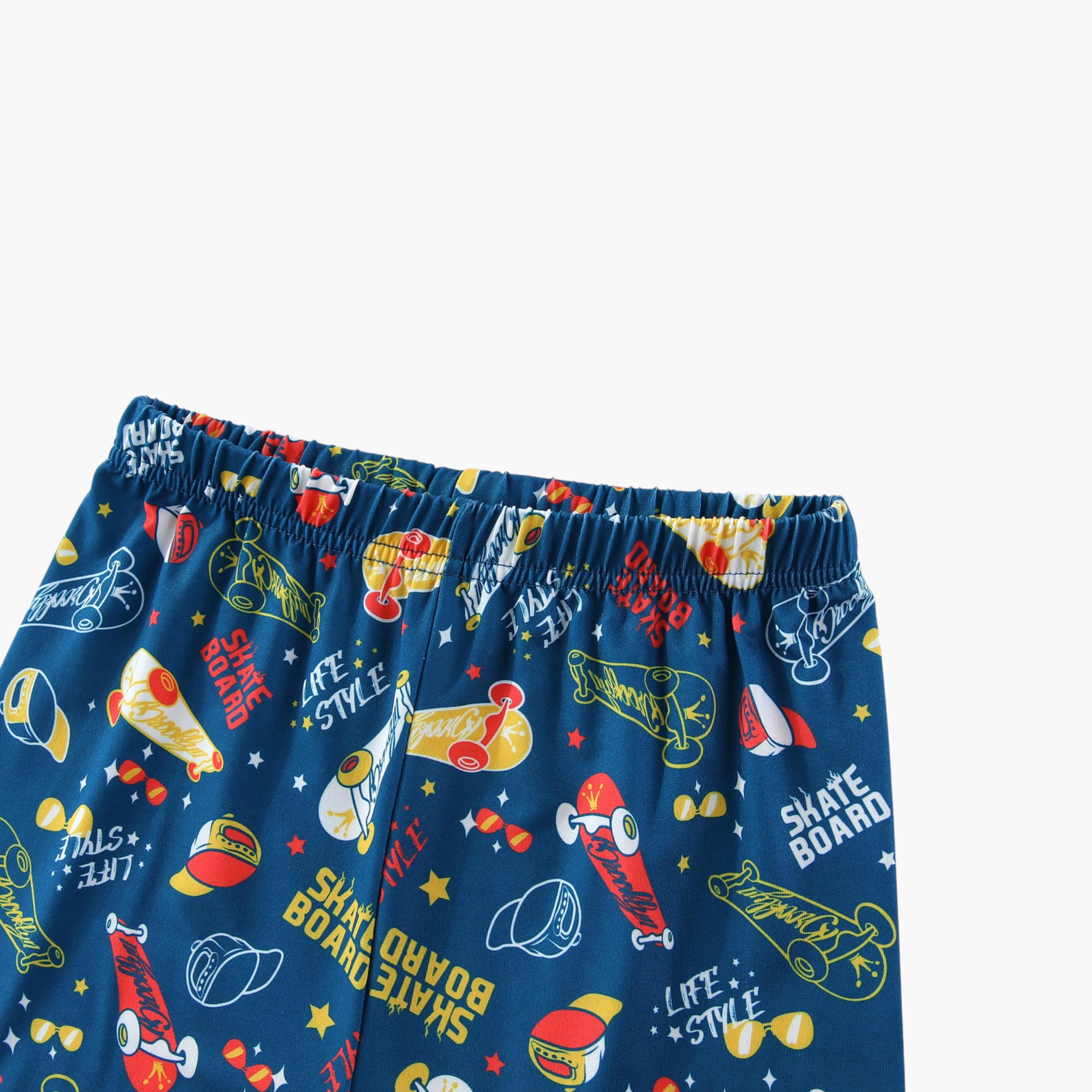 Babyqlo 2-Piece Skateboard Printed Glow in the Dark Pyjama Set-boys-clothing-setsandcoords-image-7