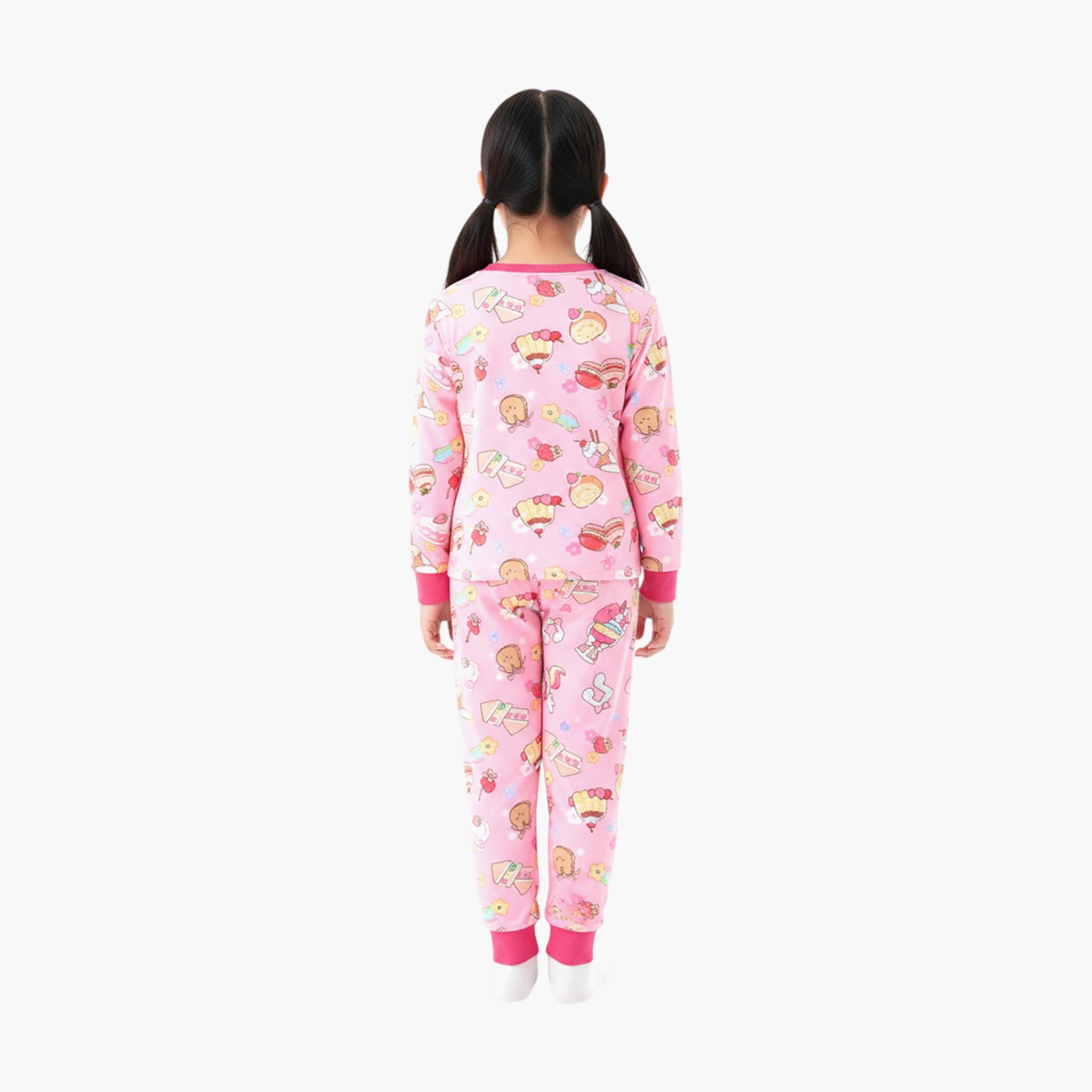 Babyqlo 2-Piece Sweet Treats Printed Glow in the Dark Pyjama Set-girls-clothing-setsandcoords-image-3