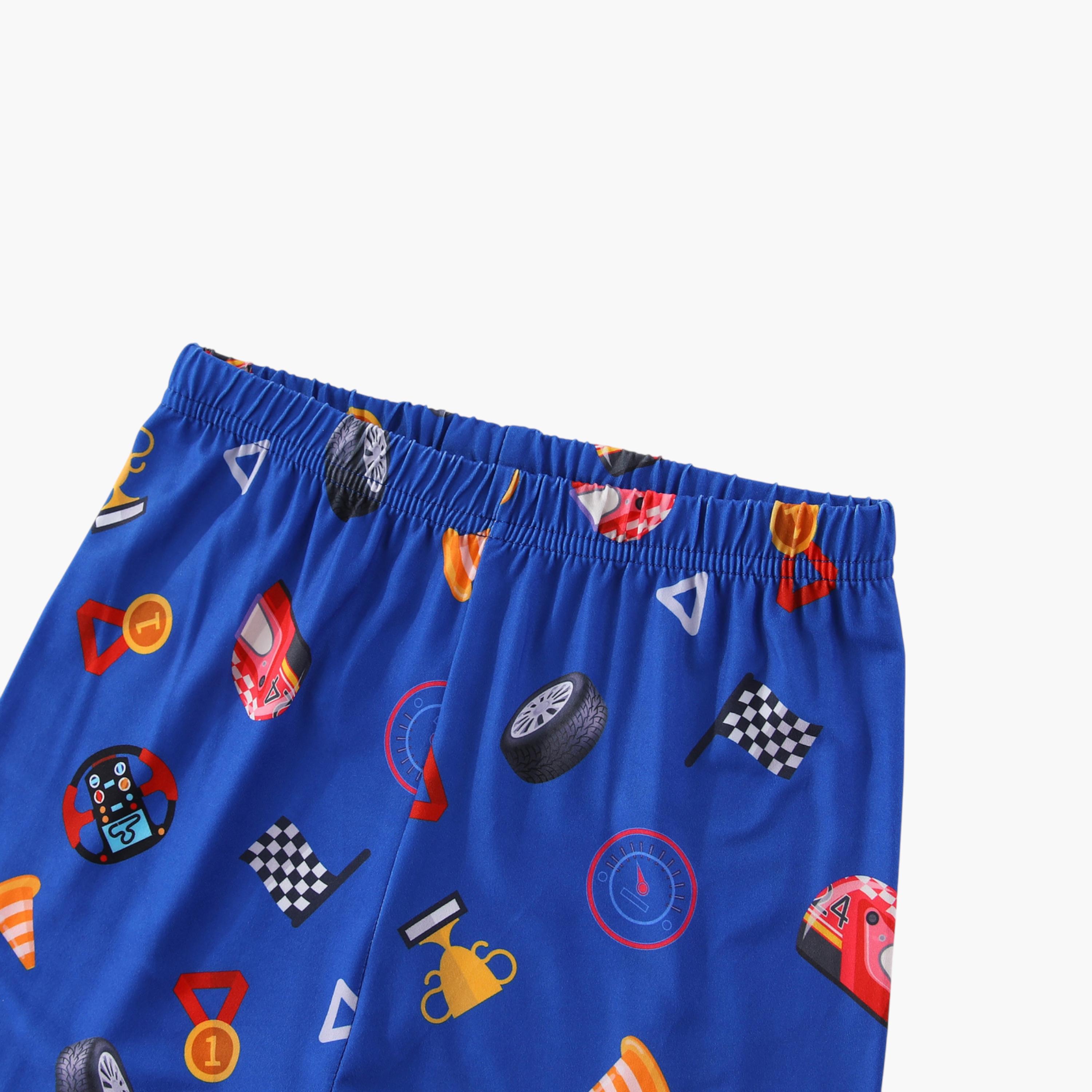 Babyqlo 2-Piece Racing Cars Printed Glow in the Dark Pyjama Set-boys-clothing-setsandcoords-image-7