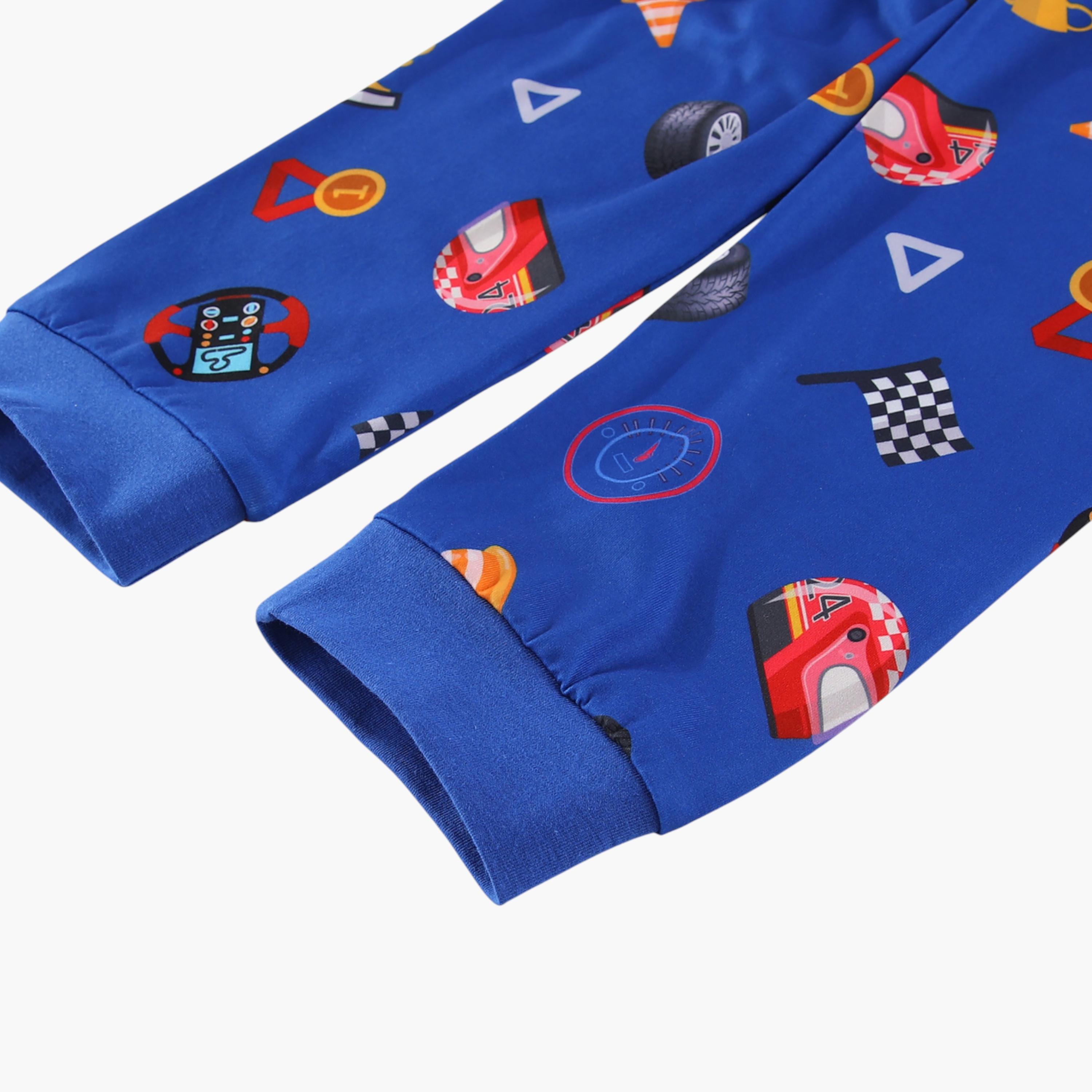 Babyqlo 2-Piece Racing Cars Printed Glow in the Dark Pyjama Set-boys-clothing-setsandcoords-image-8