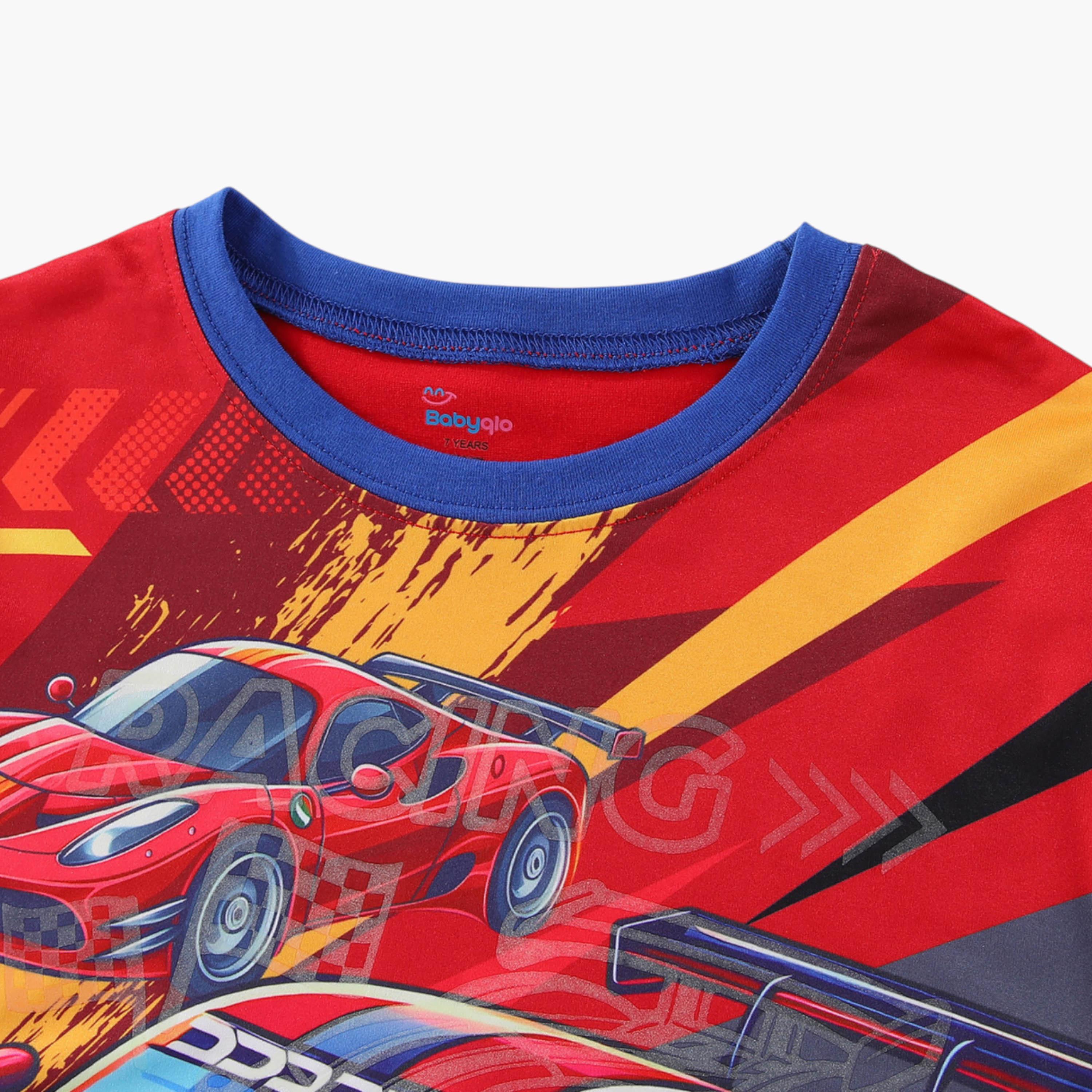Babyqlo 2-Piece Racing Cars Printed Glow in the Dark Pyjama Set-boys-clothing-setsandcoords-image-9