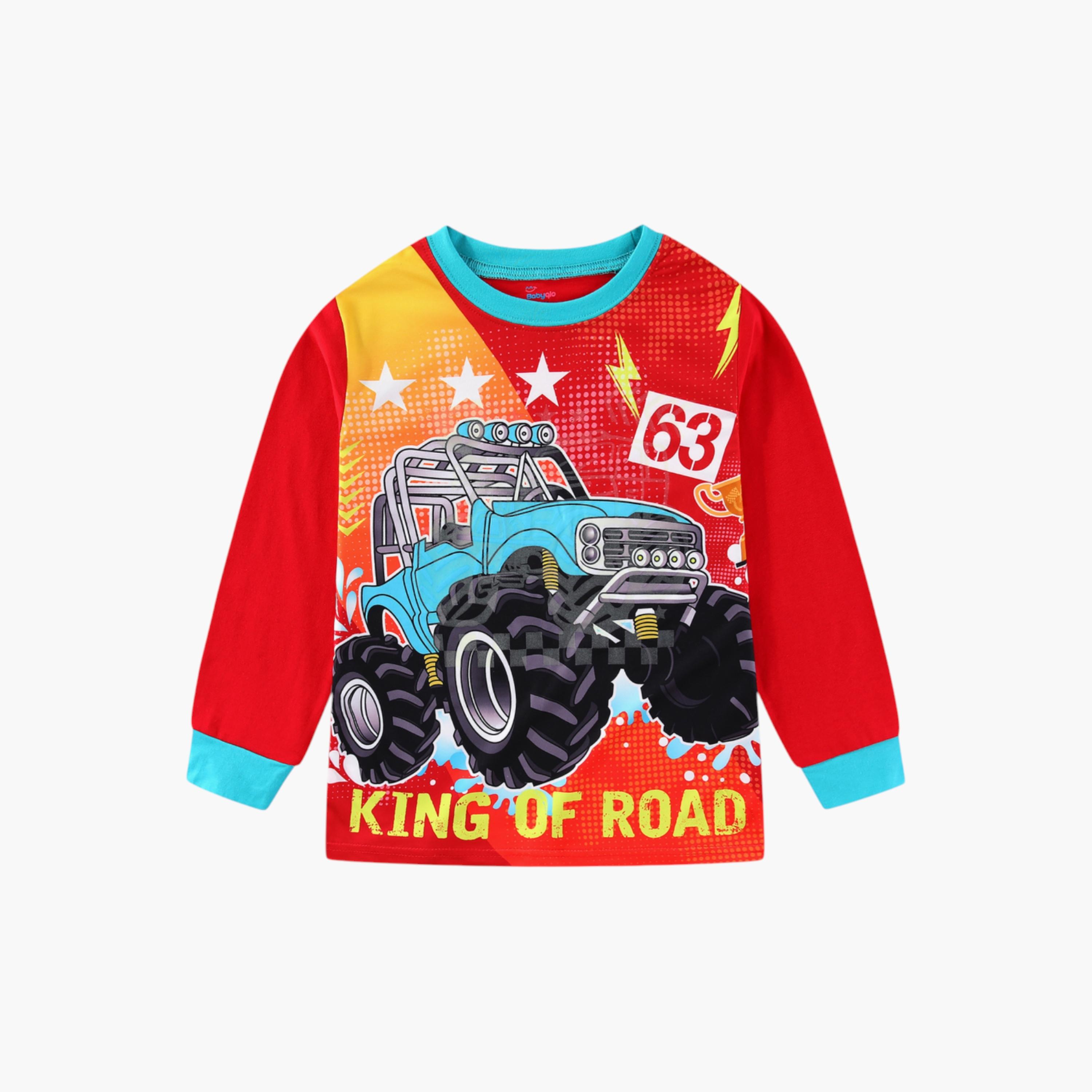 Babyqlo 2-Piece Monster Truck Printed Glow in the Dark Pyjama Set-boys-clothing-setsandcoords-image-5