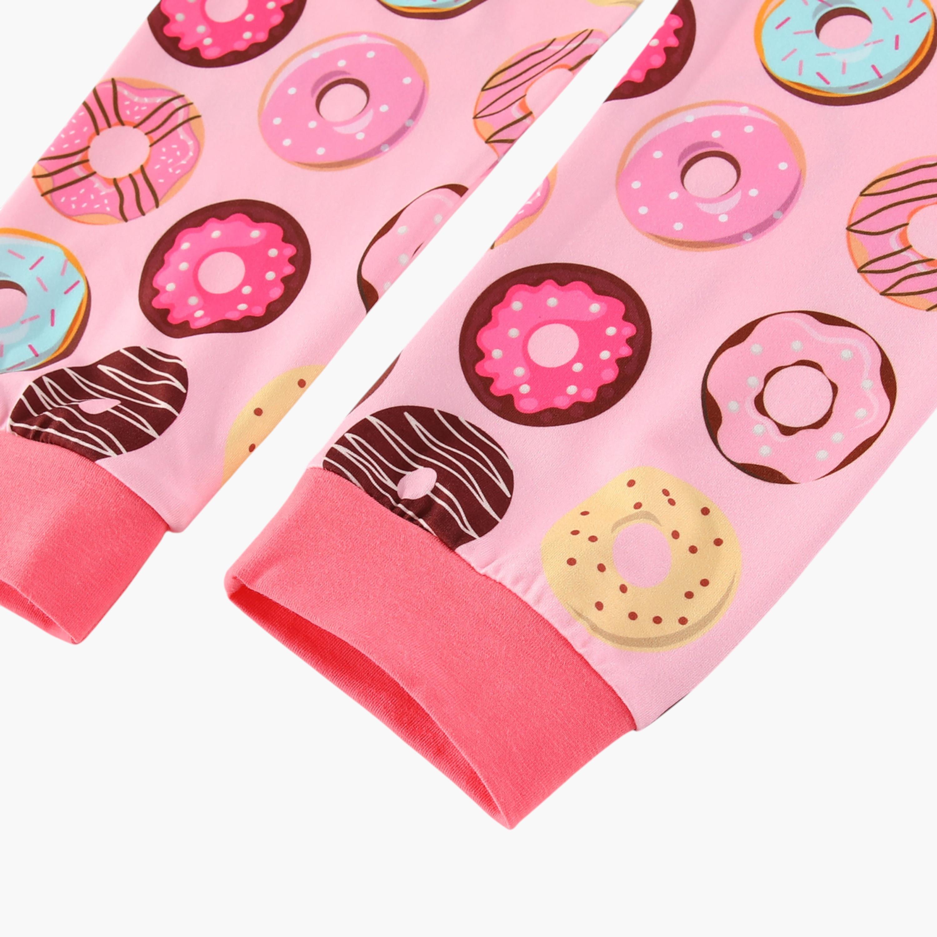 Babyqlo 2-Piece Donut Printed Glow in the Dark Pyjama Set-girls-clothing-setsandcoords-image-8