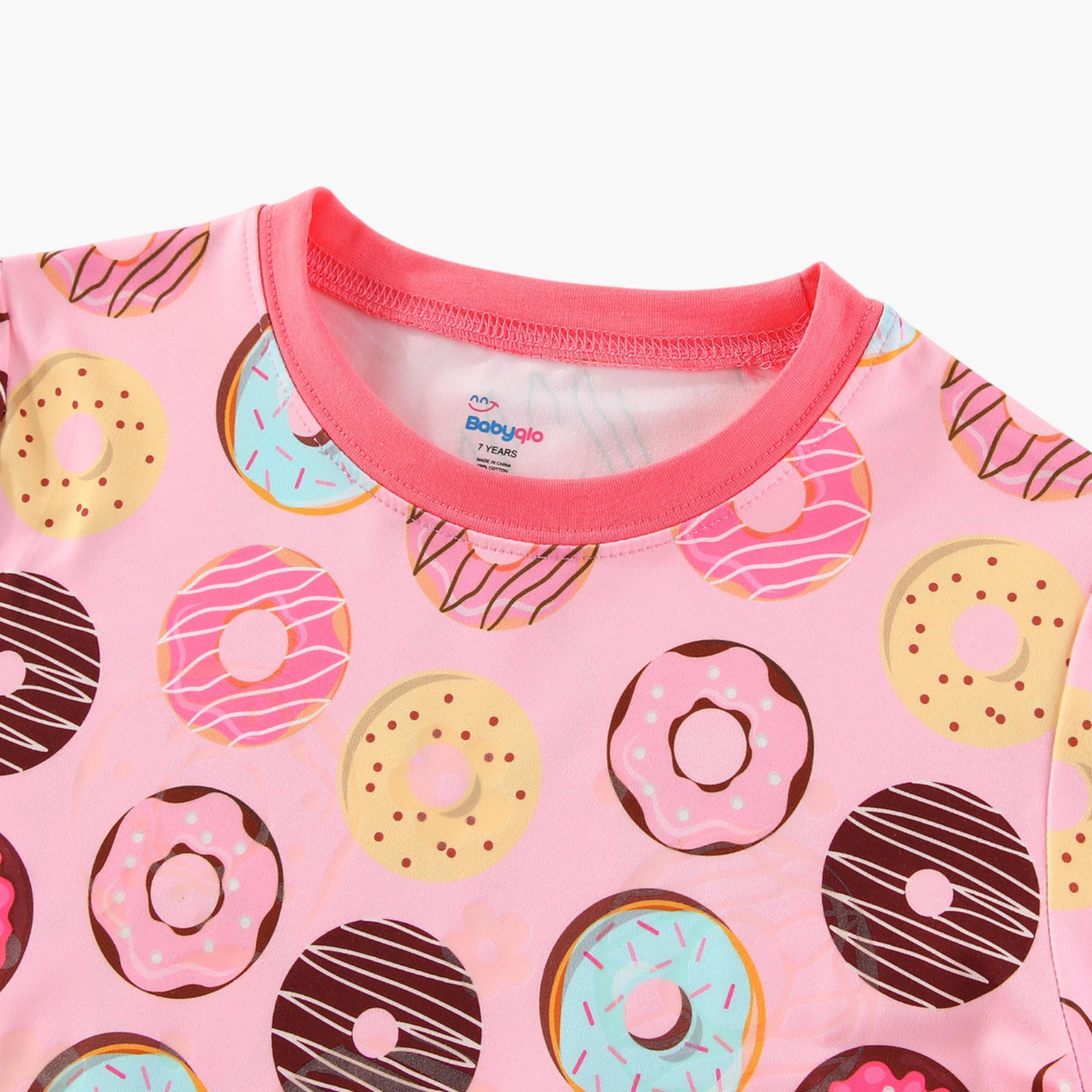 Babyqlo 2-Piece Donut Printed Glow in the Dark Pyjama Set-girls-clothing-setsandcoords-image-9