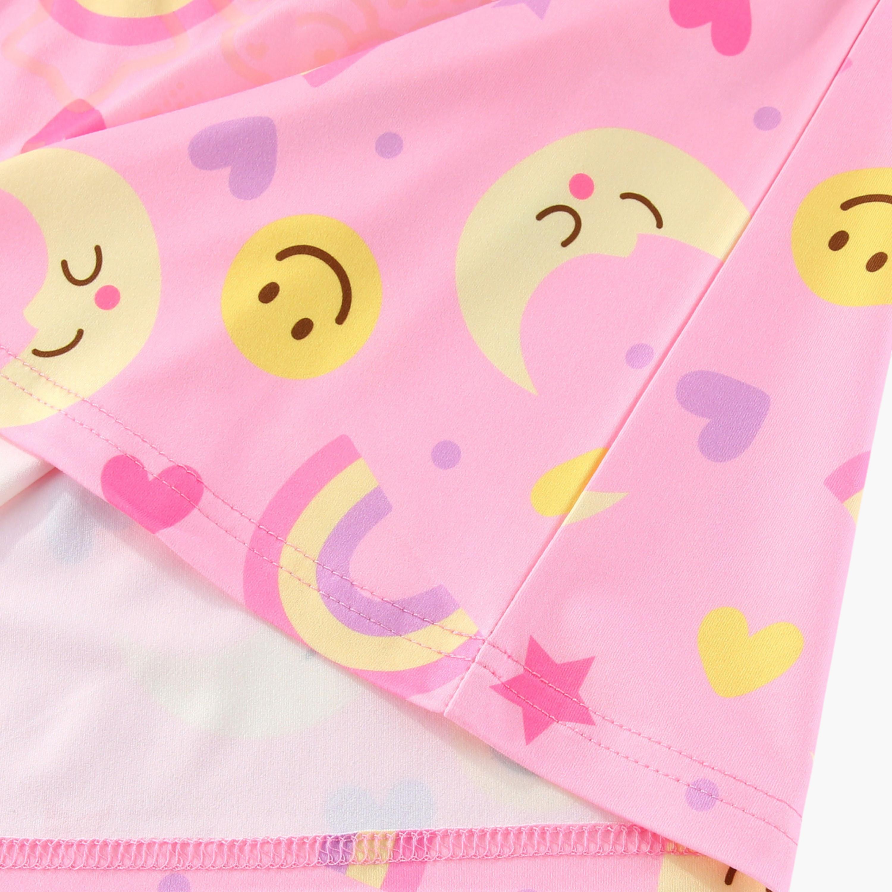 Babyqlo 2-Piece Rainbow and Moon Printed Glow in the Dark Pyjama Set-girls-clothing-setsandcoords-image-11