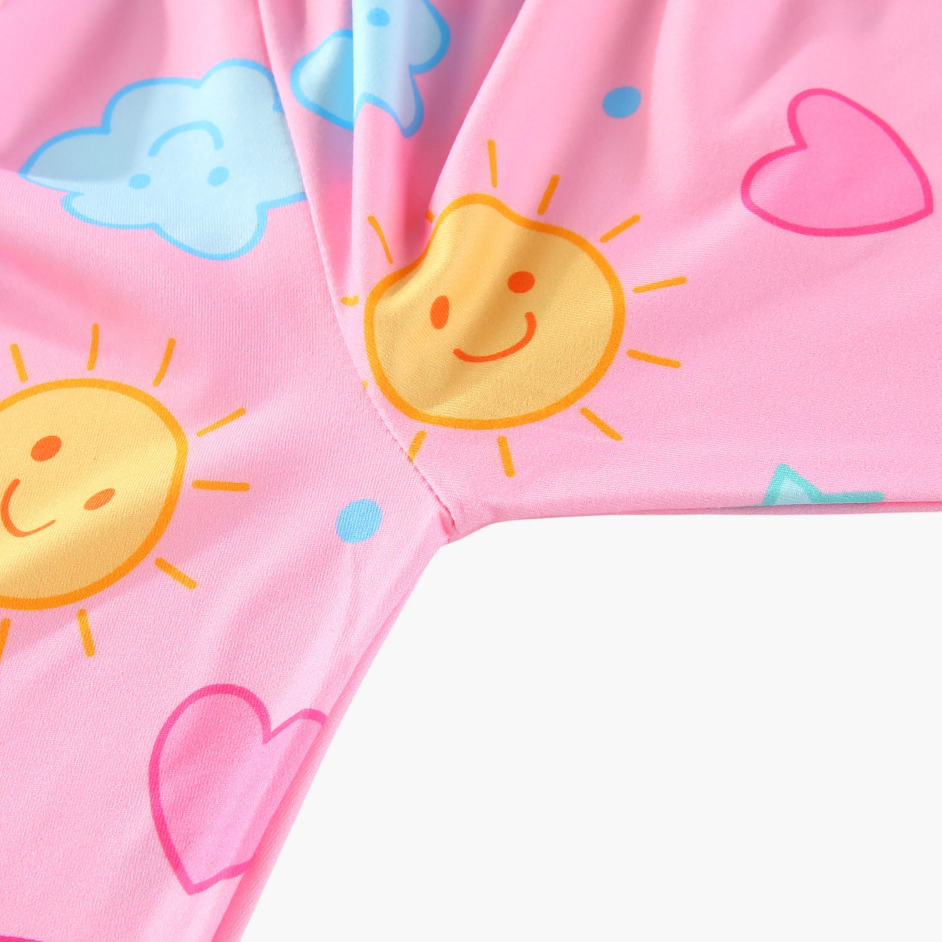 Babyqlo 2-Piece Rainbow and Clouds Printed Glow in the Dark Pyjama Set-girls-clothing-setsandcoords-image-12