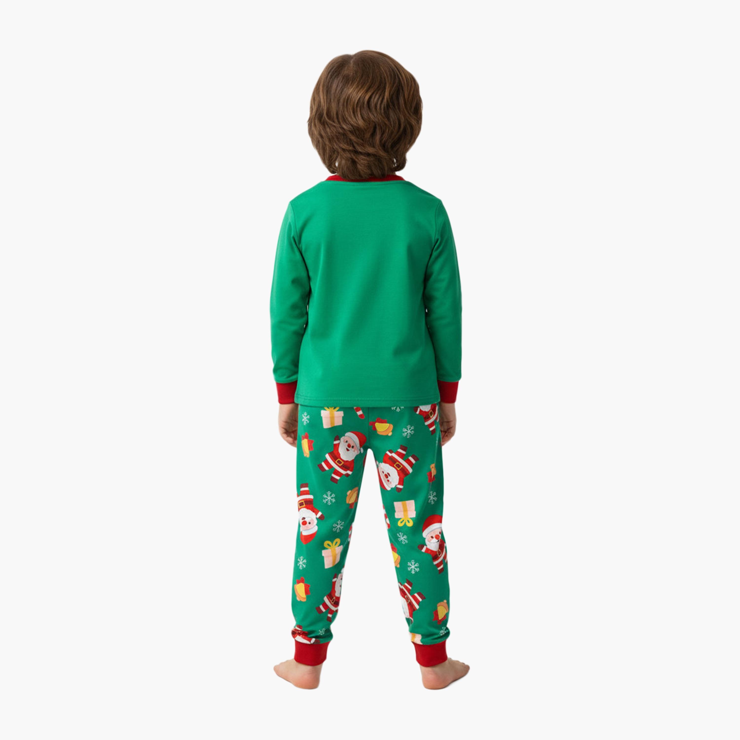 Babyqlo Santa Glow Christmas Printed T-Shirt & Pyjamas Set-baby-girls-clothing-nightwear-pyjamasets-image-3