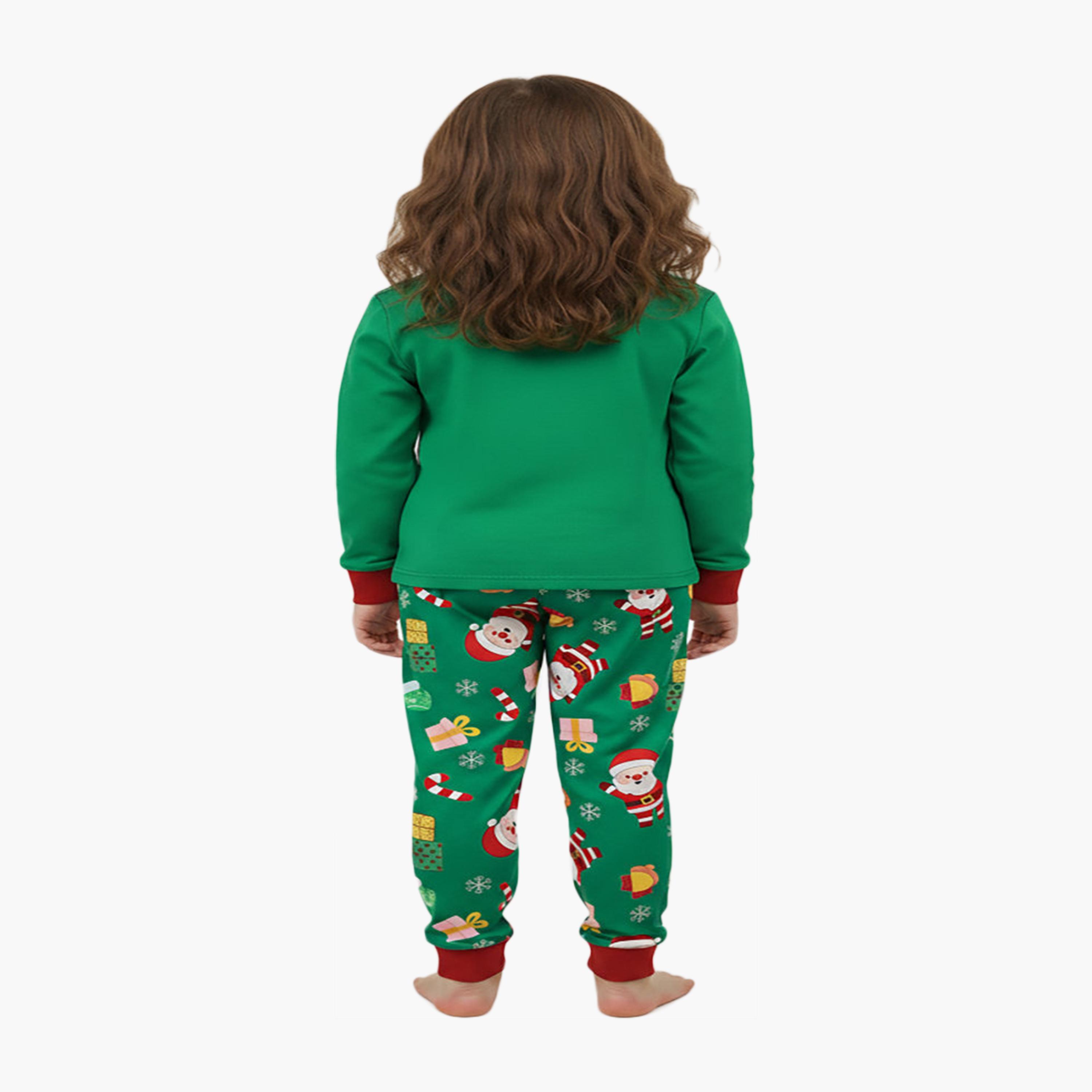 Babyqlo Santa Glow Christmas Printed T-Shirt & Pyjamas Set-baby-girls-clothing-nightwear-pyjamasets-image-4