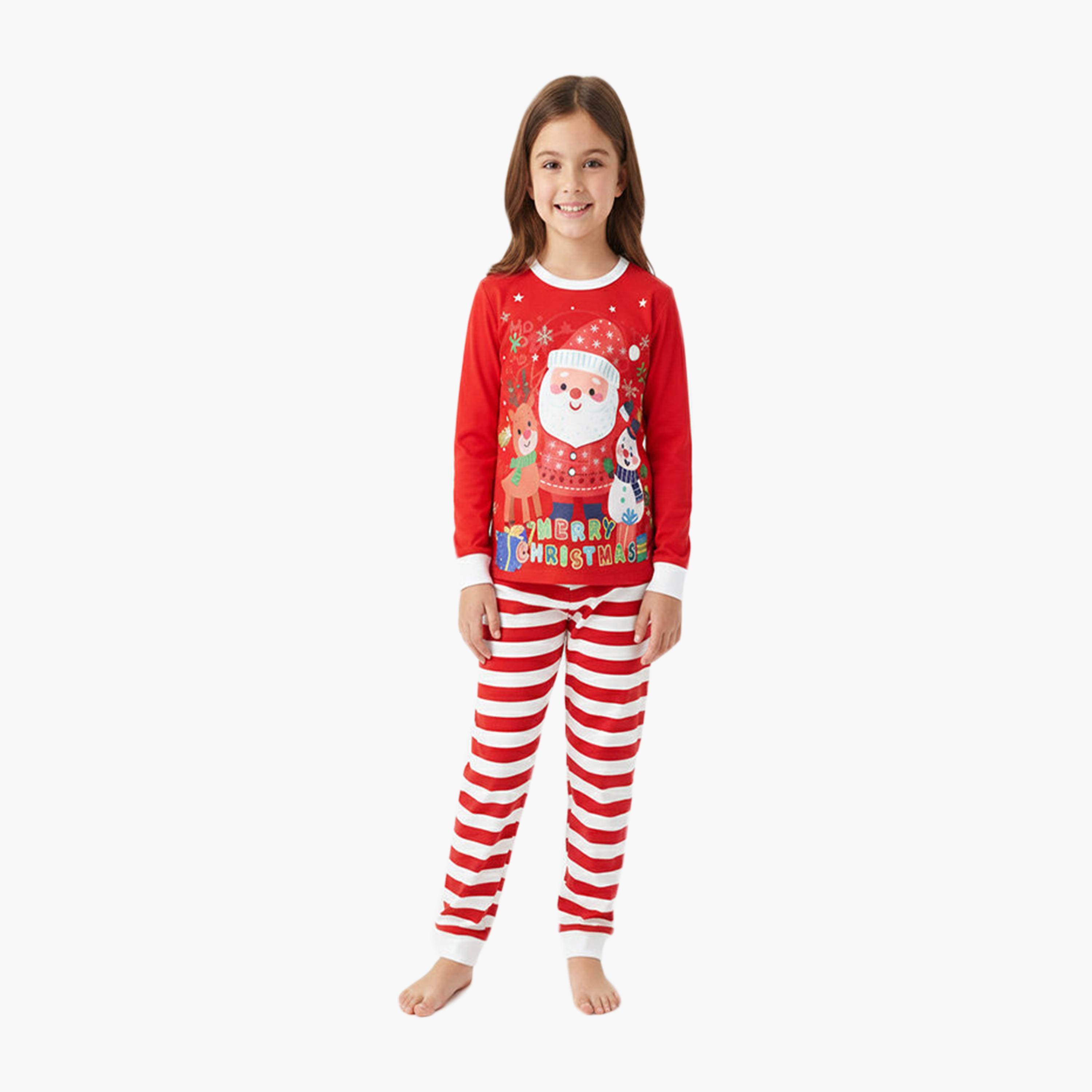 طقم تيشيرت وبيجامة سانتا مخططة المضيئة من بيبيكلو-baby-boys-clothing-nightwear-pyjamasets-image-4