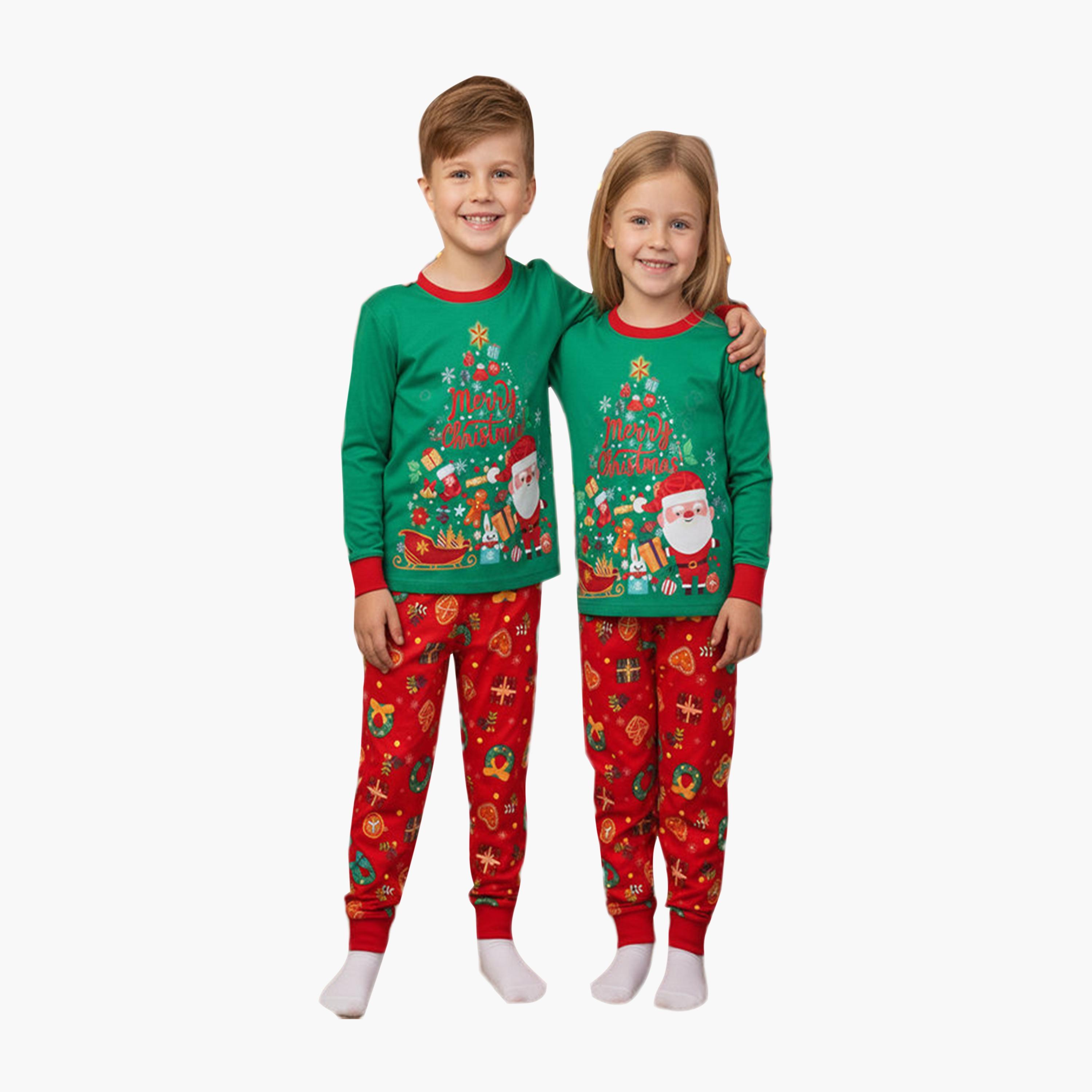 طقم تيشيرت وبيجامة سانتا سليه المتوهجة لعيد الميلاد من بيبيكلو-baby-boys-clothing-nightwear-pyjamasets-image-3