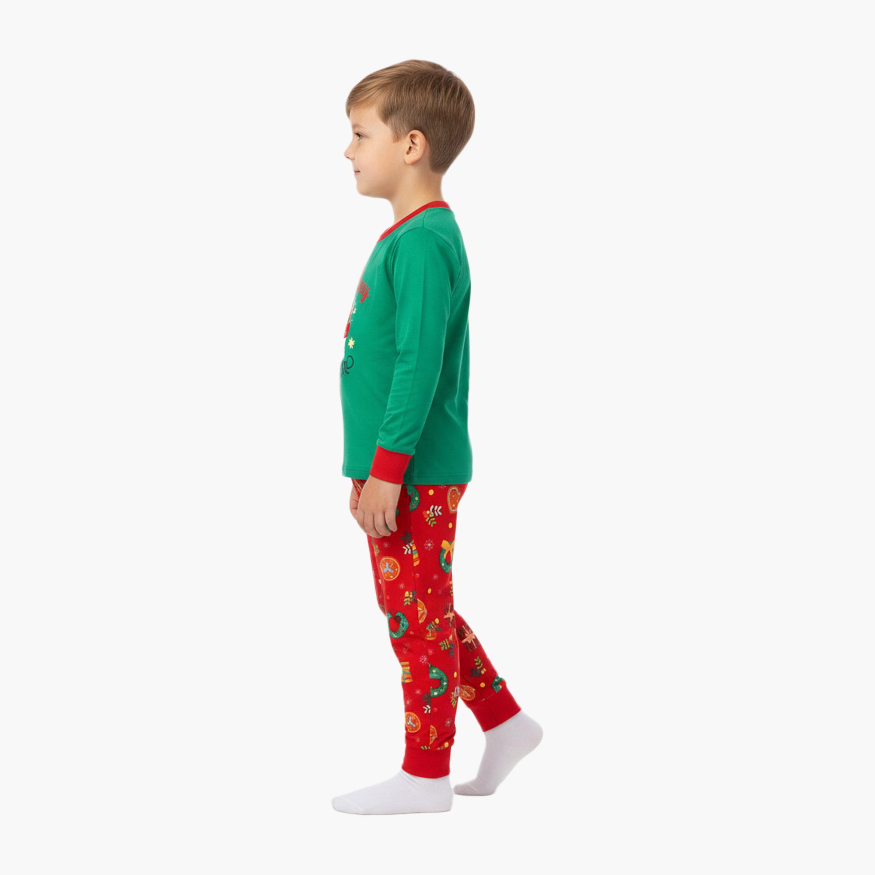 طقم تيشيرت وبيجامة سانتا سليه المتوهجة لعيد الميلاد من بيبيكلو-baby-boys-clothing-nightwear-pyjamasets-image-6