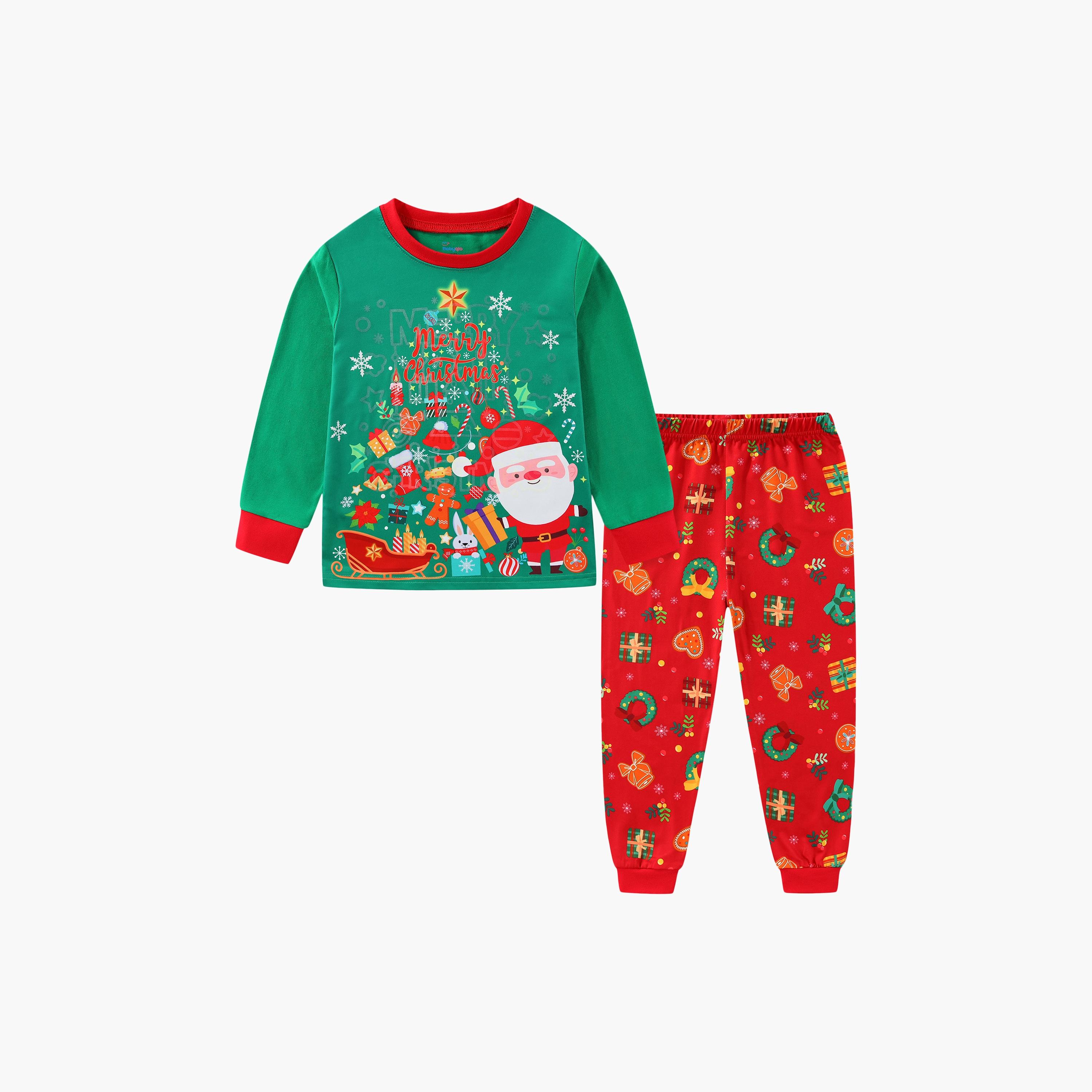 طقم تيشيرت وبيجامة سانتا سليه المتوهجة لعيد الميلاد من بيبيكلو-baby-boys-clothing-nightwear-pyjamasets-image-8