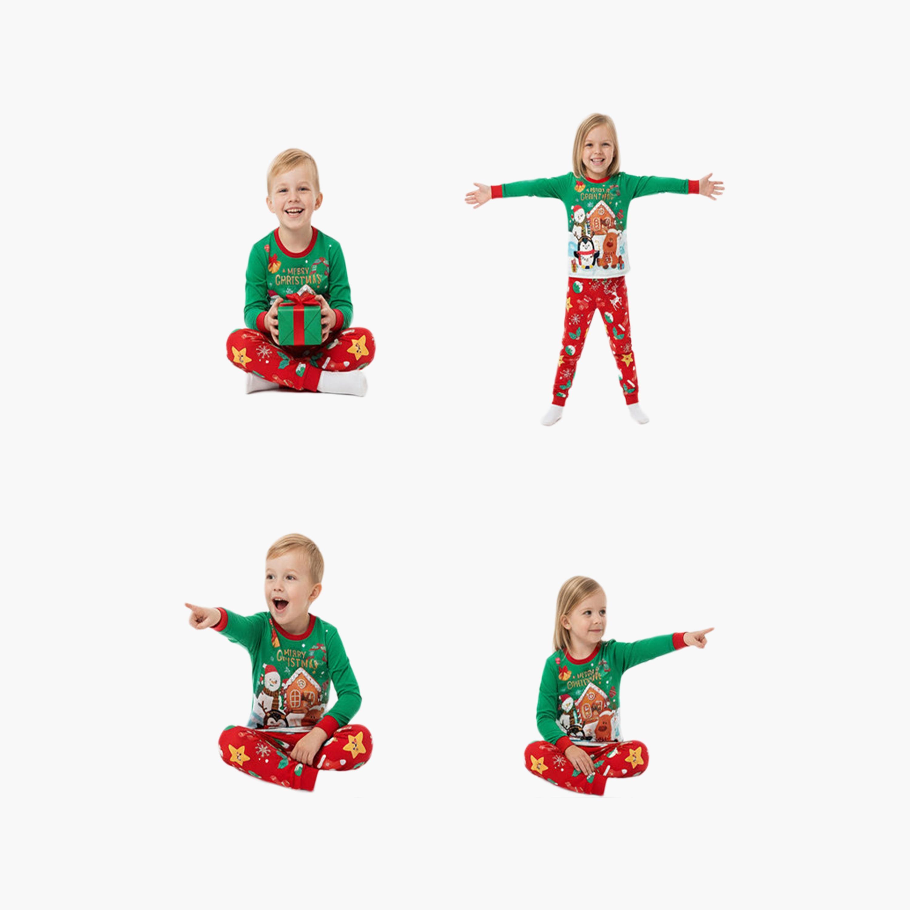 Babyqlo Penguin Reindeer Glow Christmas T-Shirt & Pyjamas Set-baby-girls-clothing-nightwear-pyjamasets-image-2