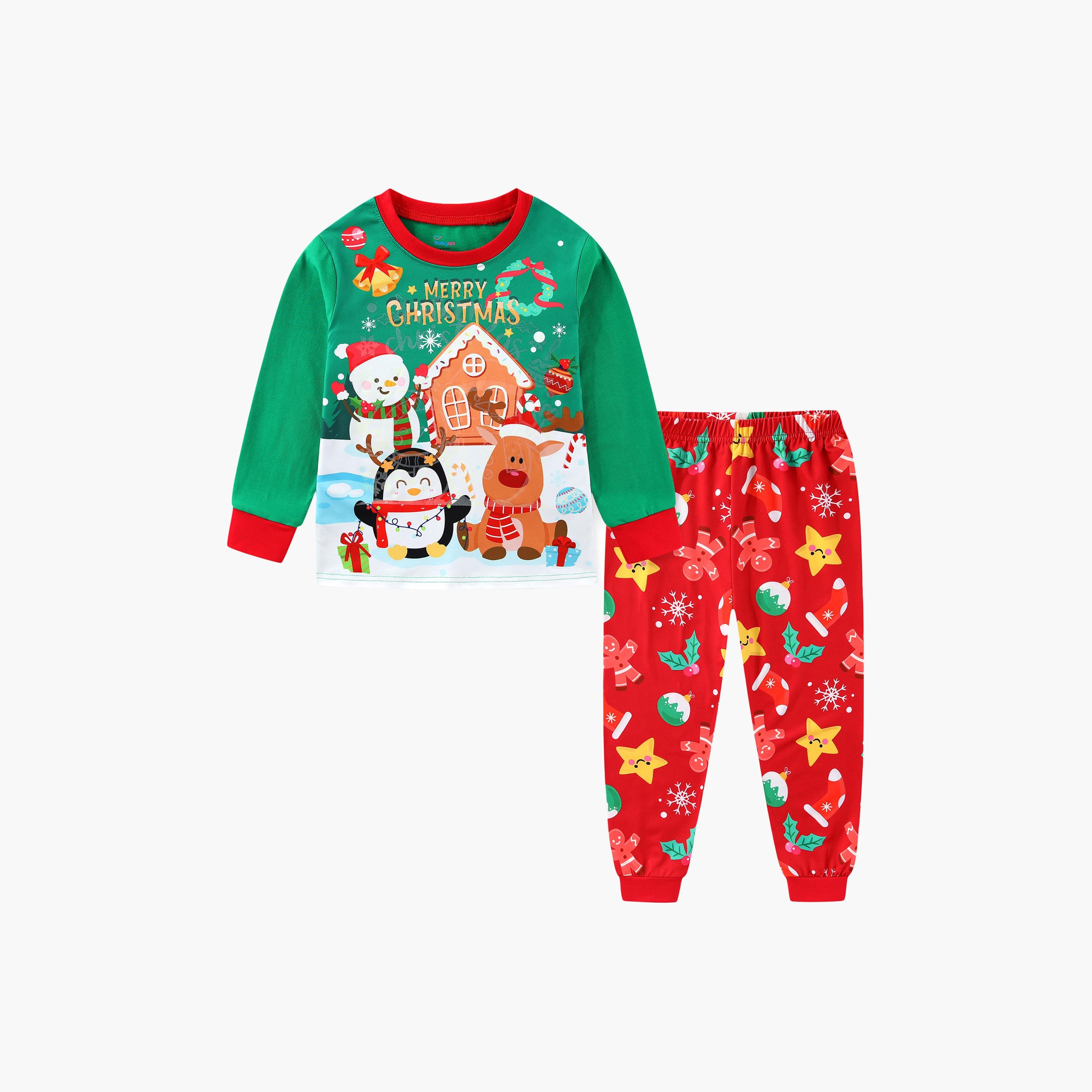 Babyqlo Penguin Reindeer Glow Christmas T-Shirt & Pyjamas Set-baby-girls-clothing-nightwear-pyjamasets-image-5