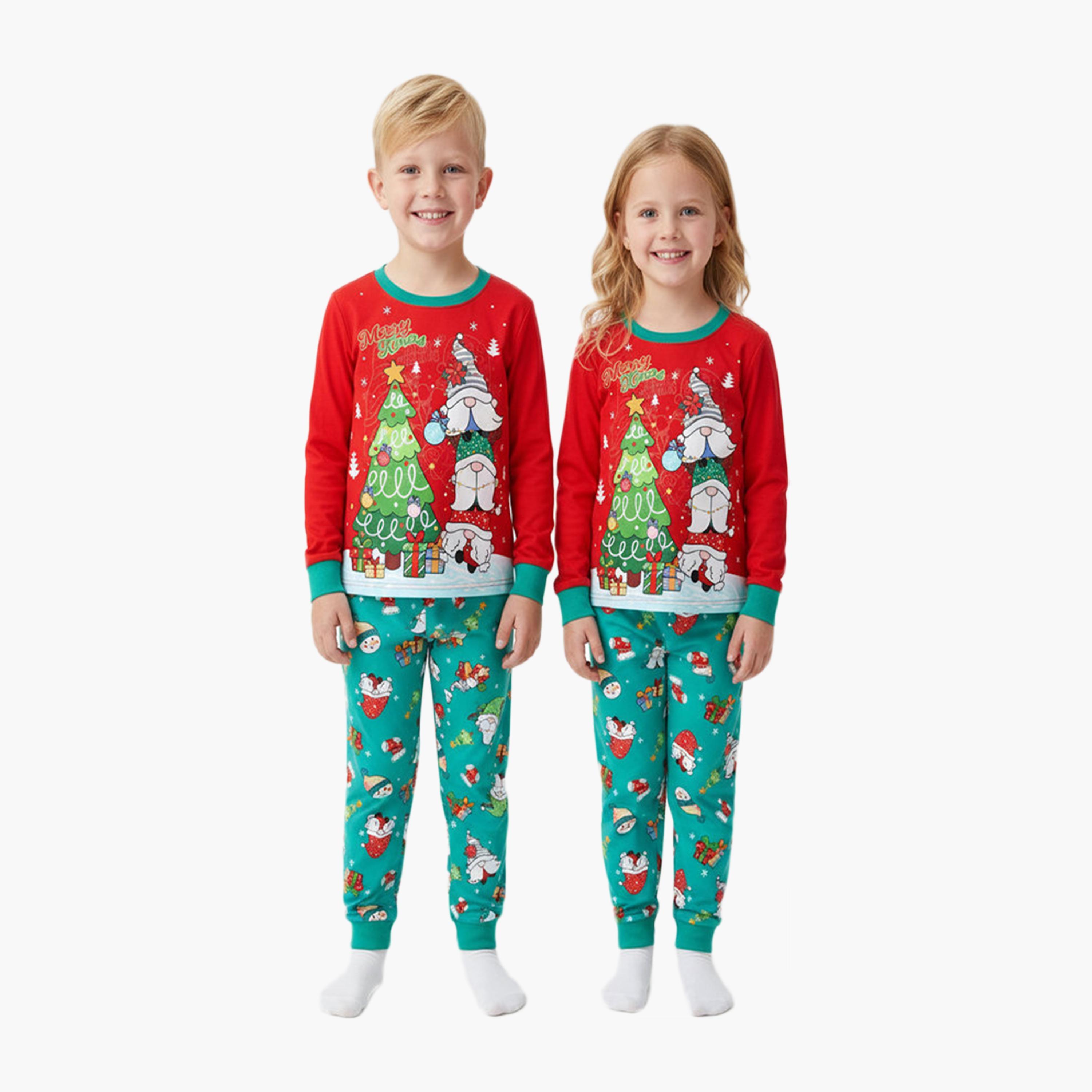 Babyqlo Gnome Christmas Tree Glow T-Shirt & Pyjamas Set-baby-girls-clothing-nightwear-pyjamasets-image-2
