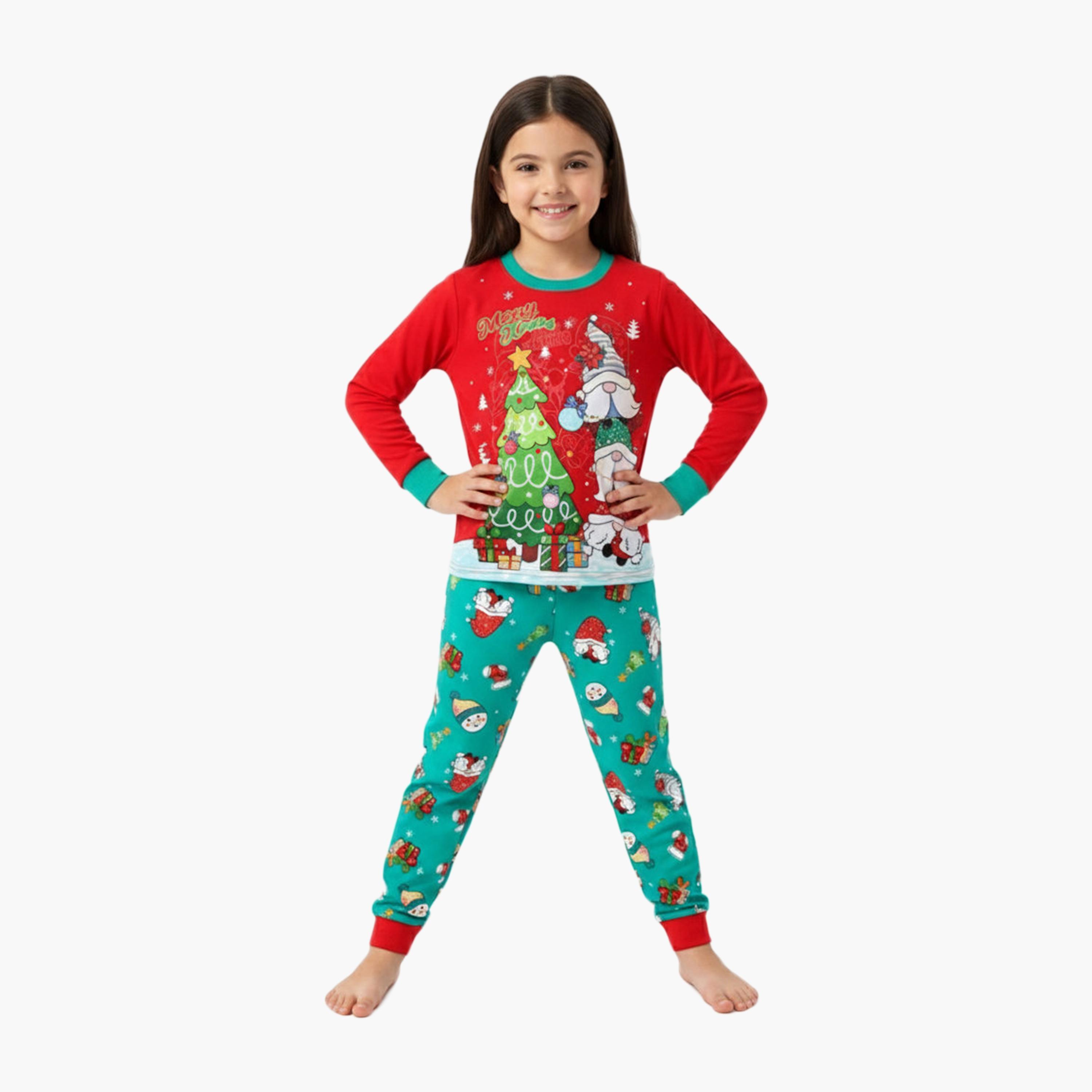 Babyqlo Gnome Christmas Tree Glow T-Shirt & Pyjamas Set-baby-girls-clothing-nightwear-pyjamasets-image-3
