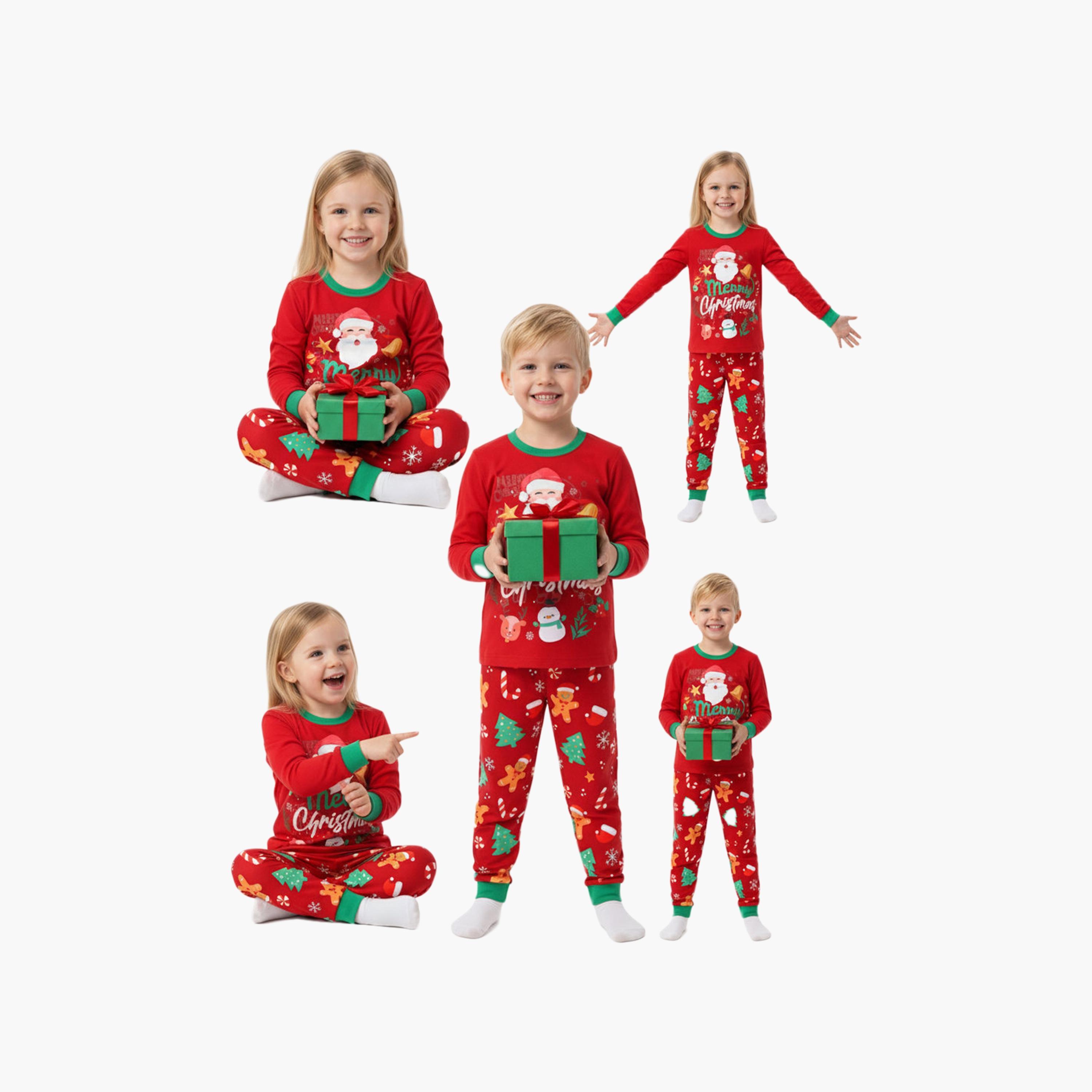 طقم تيشيرت وبيجامة مزين بشجرة خبز الزنجبيل المتوهجة لعيد الميلاد من بيبيكلو-baby-boys-clothing-nightwear-pyjamasets-image-2