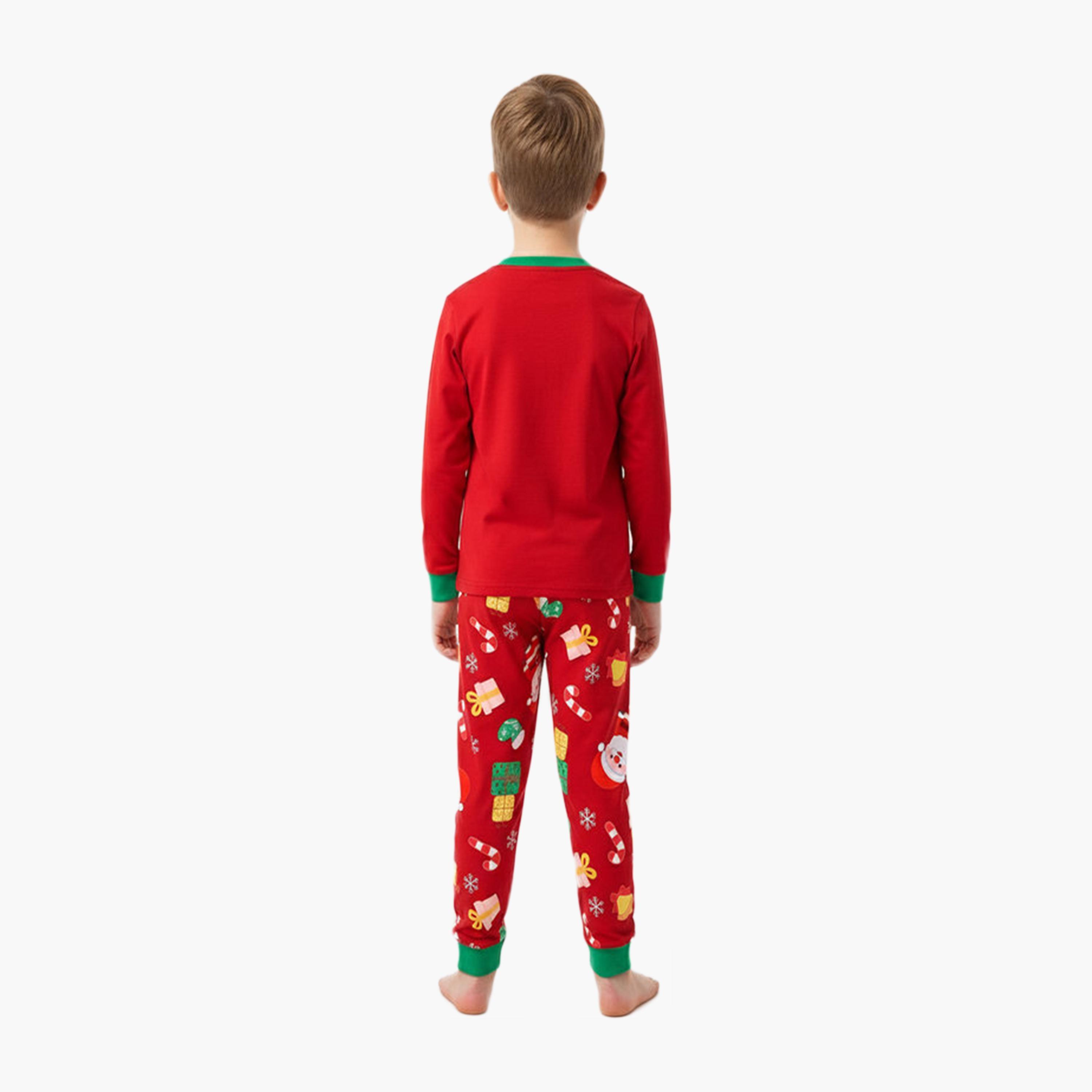 طقم تيشيرت وبيجامة مزين بشجرة خبز الزنجبيل المتوهجة لعيد الميلاد من بيبيكلو-baby-boys-clothing-nightwear-pyjamasets-image-5