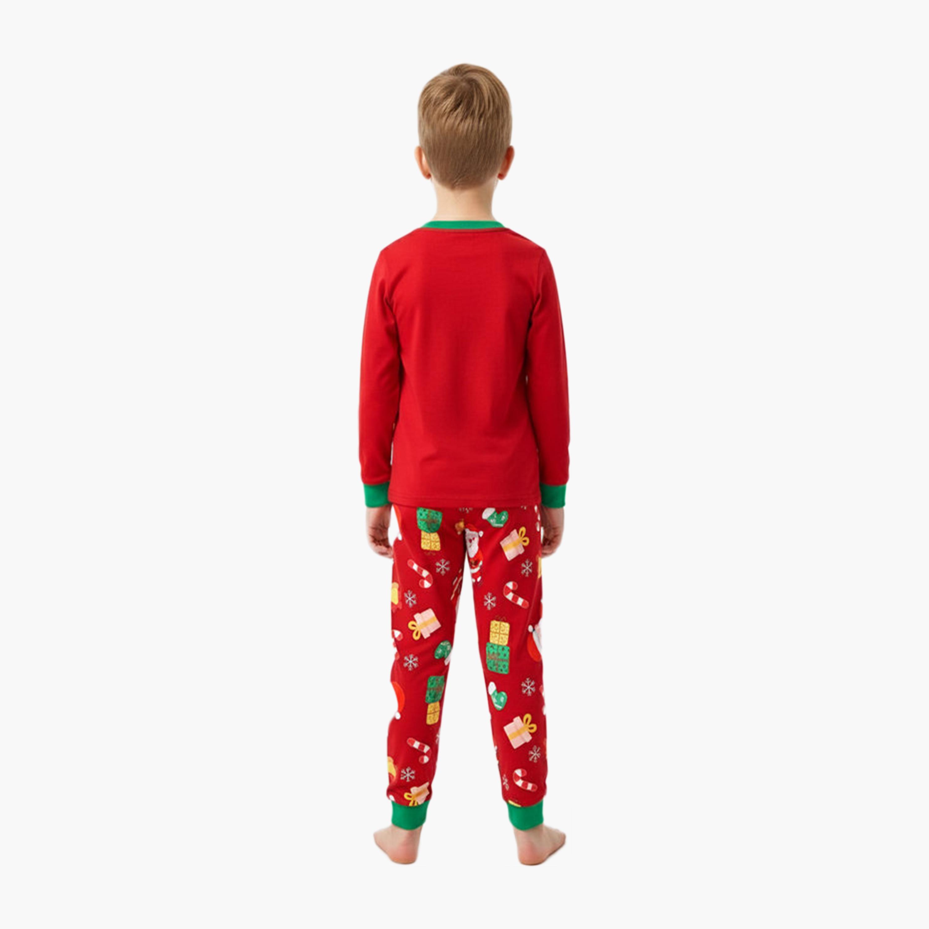 Babyqlo Santa Reindeer Glow Christmas T-Shirt & Pyjamas Set-baby-girls-clothing-nightwear-pyjamasets-image-3