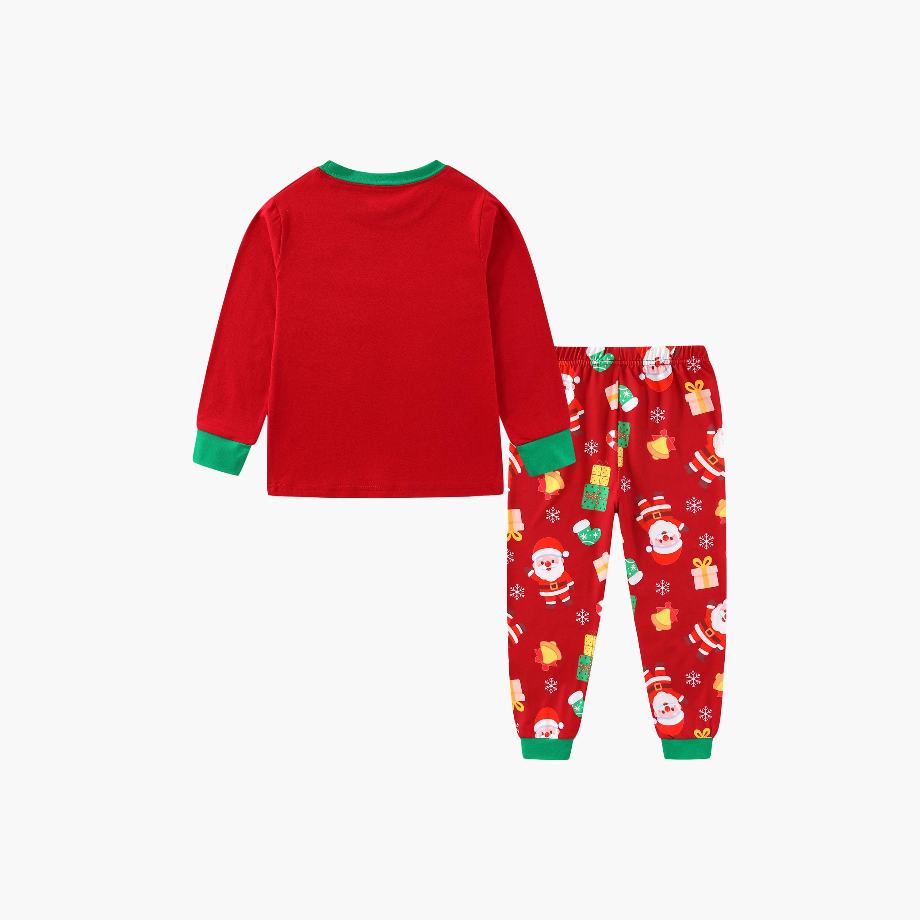 Babyqlo Santa Reindeer Glow Christmas T-Shirt & Pyjamas Set-baby-girls-clothing-nightwear-pyjamasets-image-5