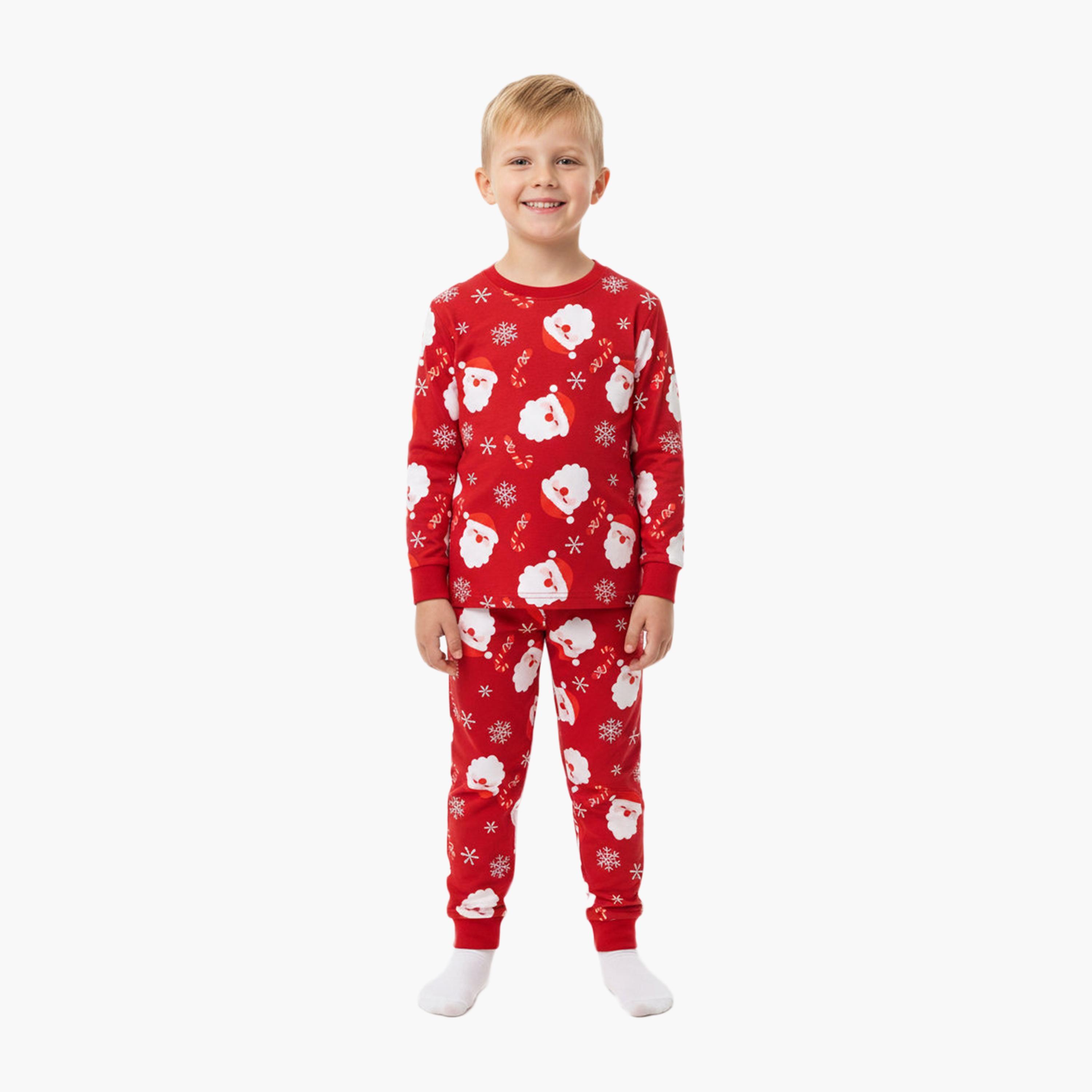 طقم تيشيرت وبيجامة متوهج وجه سانتا من بيبيكلو-baby-boys-clothing-nightwear-pyjamasets-image-3