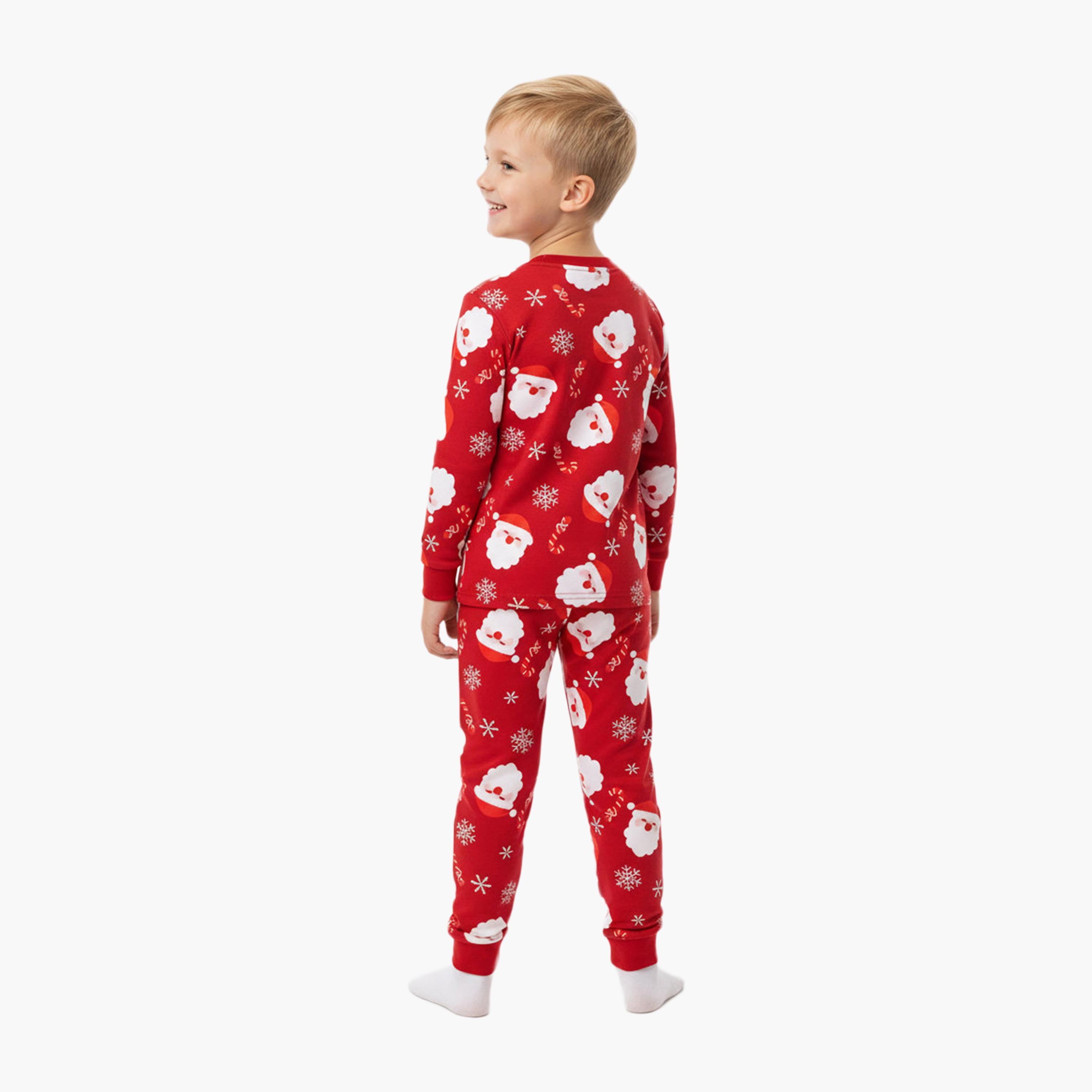 طقم تيشيرت وبيجامة متوهج وجه سانتا من بيبيكلو-baby-boys-clothing-nightwear-pyjamasets-image-4