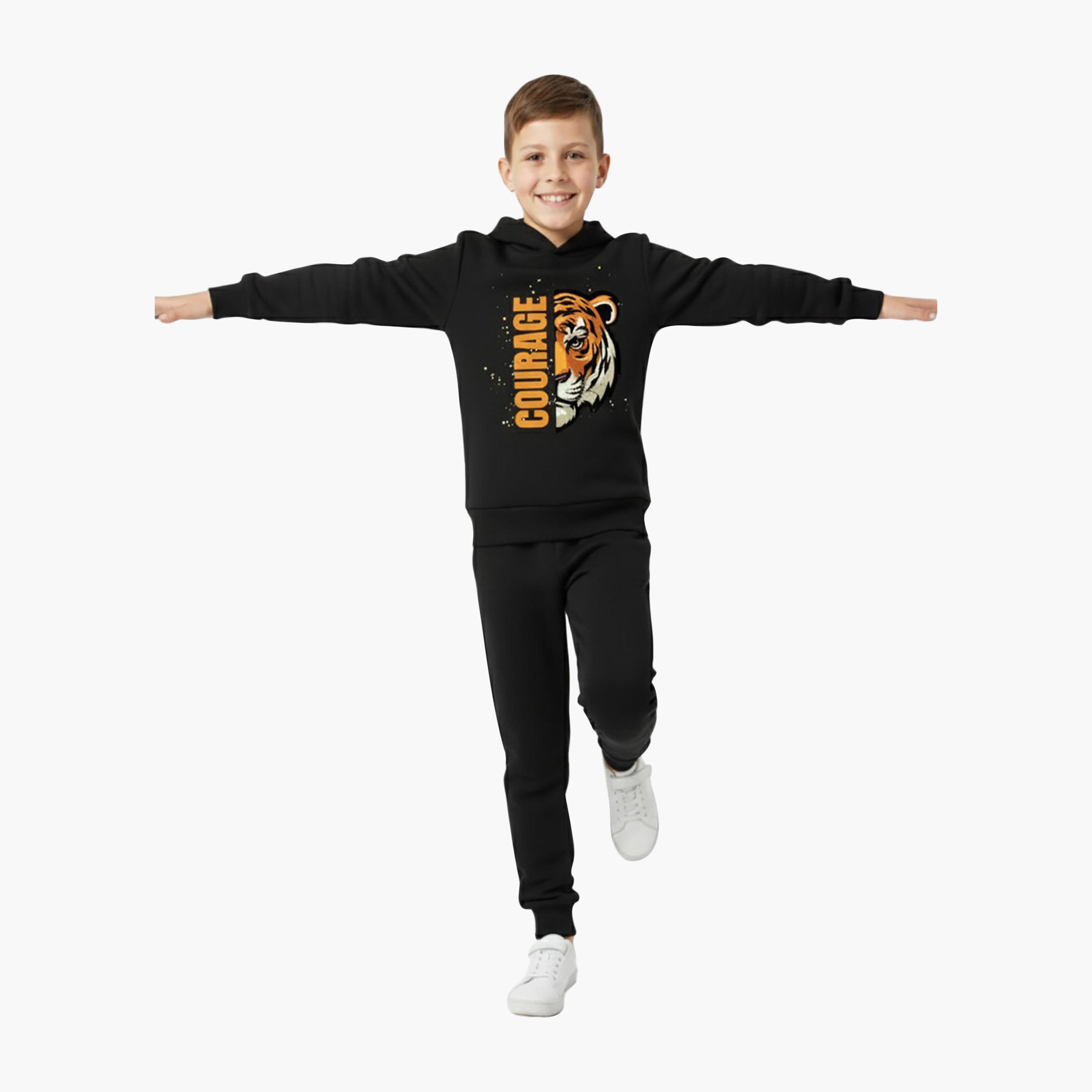 Babyqlo Courage Tiger Graphic Winter Hoodie Set-boys-clothing-setsandcoords-image-4