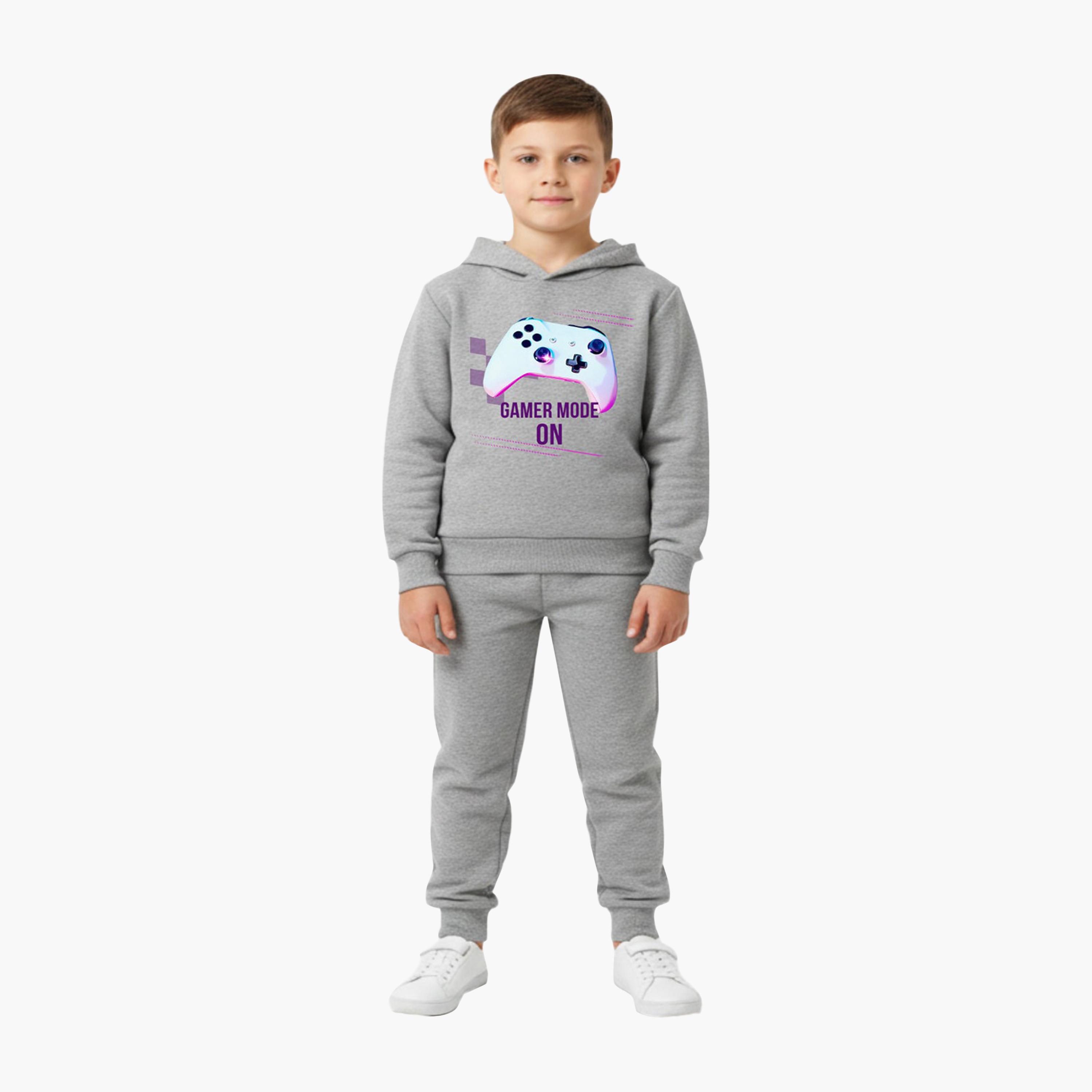 Babyqlo Gamer Mode Winter Fleece Hoodie Set-boys-clothing-setsandcoords-image-1