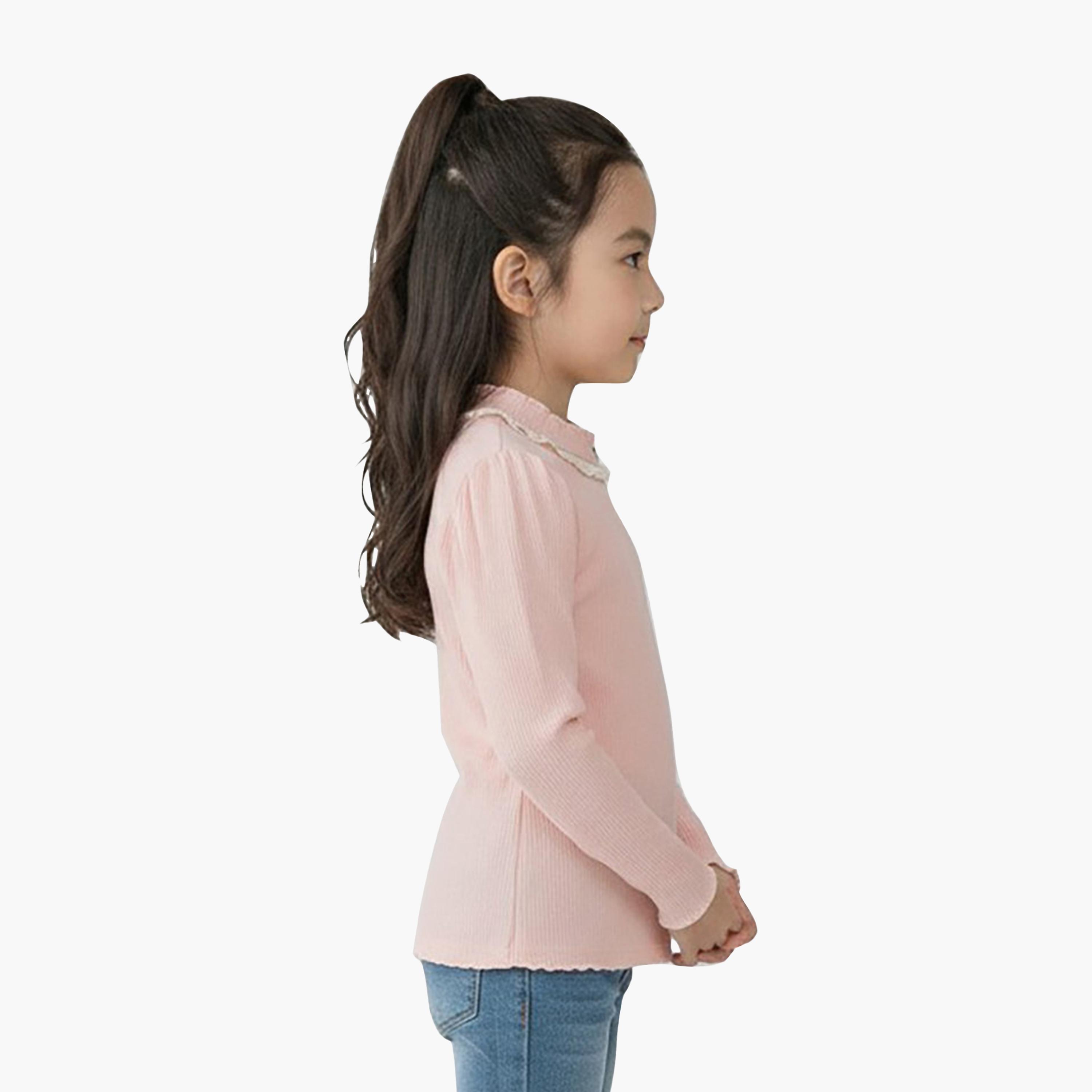 بلوزة شتوية مضلع بياقة دانتيل من بيبيكلو-girls-clothing-blousesandshirts-image-3