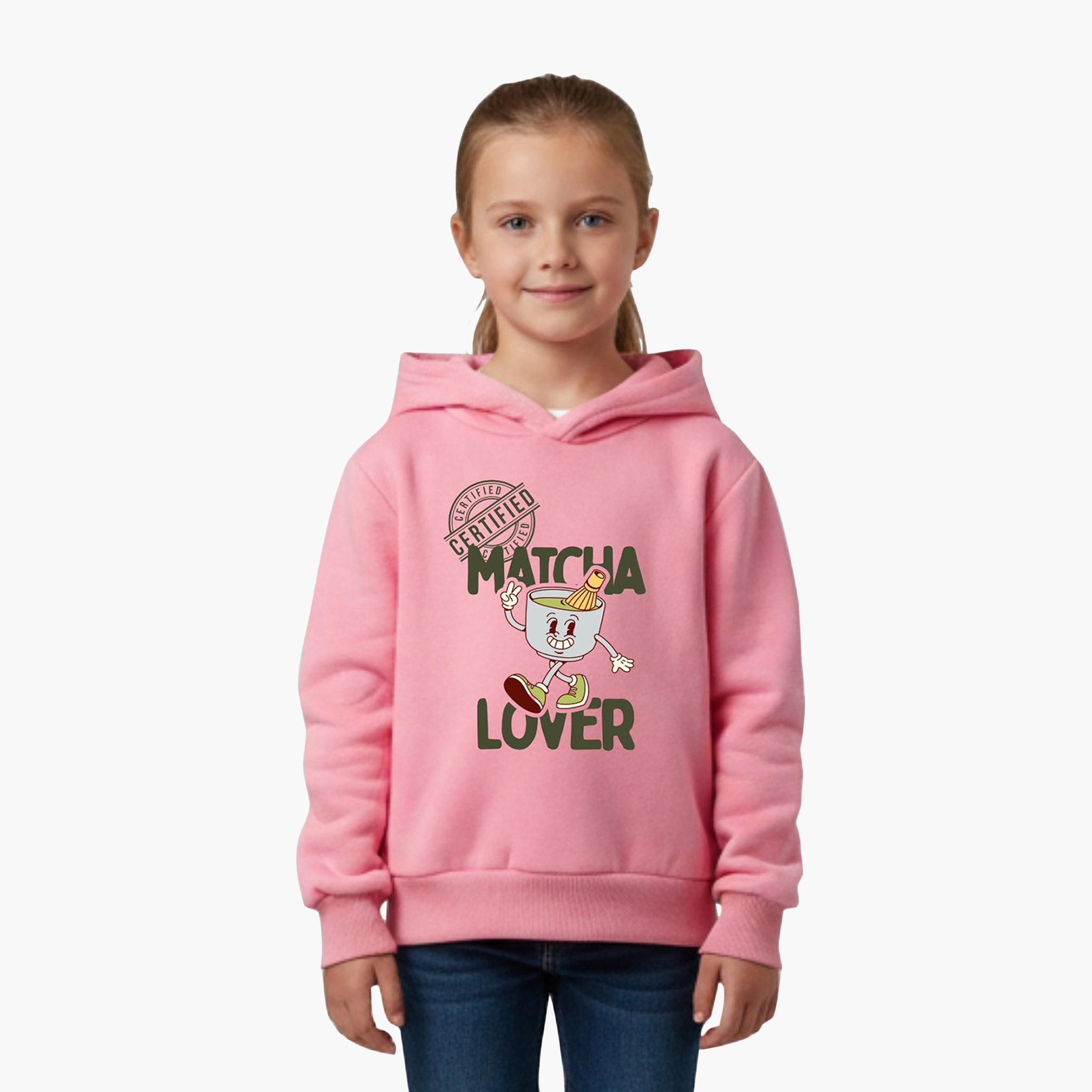 Babyqlo Matcha Lover Winter Fleece Hoodie-girls-clothing-sweatshirts-image-1