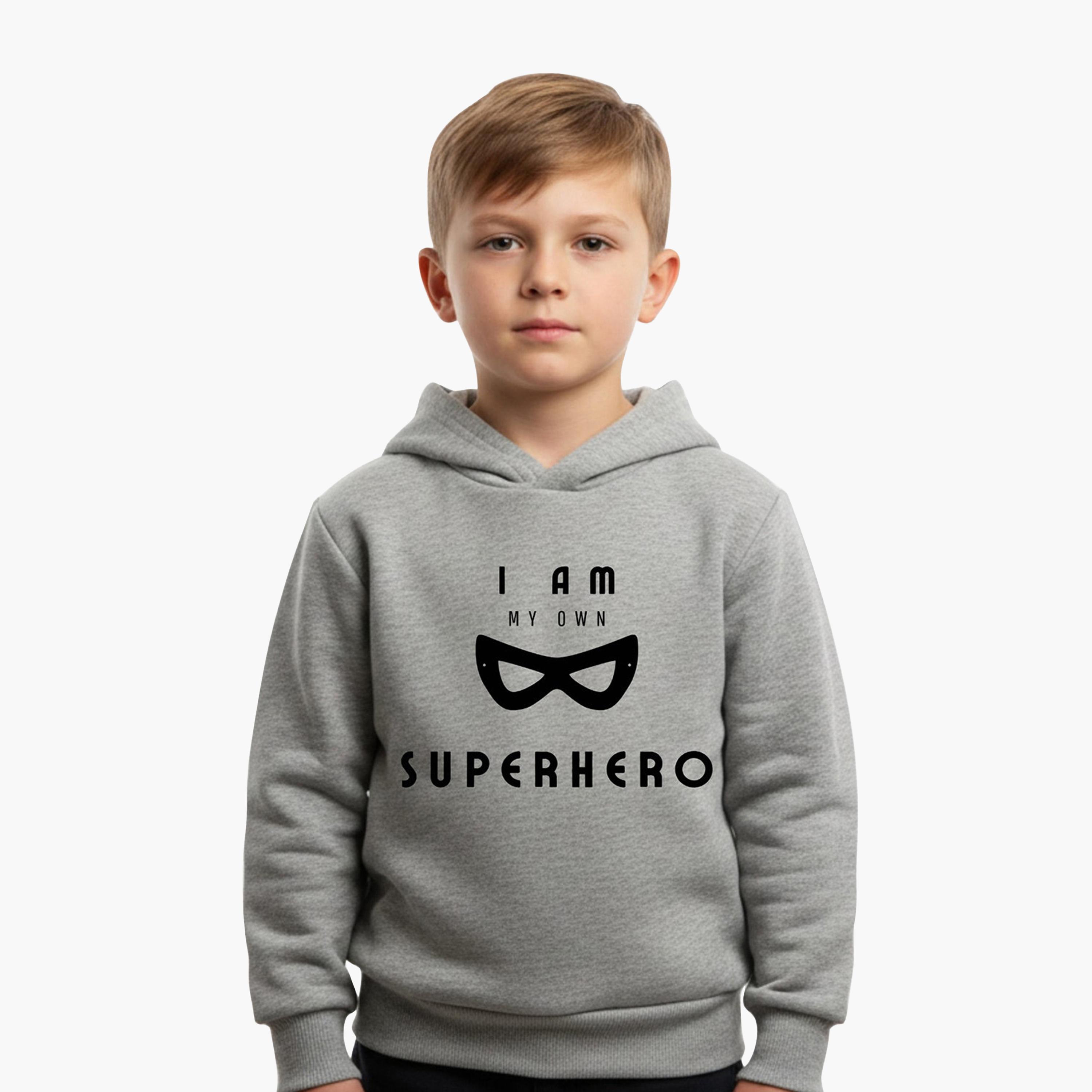 هودي شتوي صوف بعبارة بطل خارق من بيبيكلو-boys-clothing-sweatshirts-image-1
