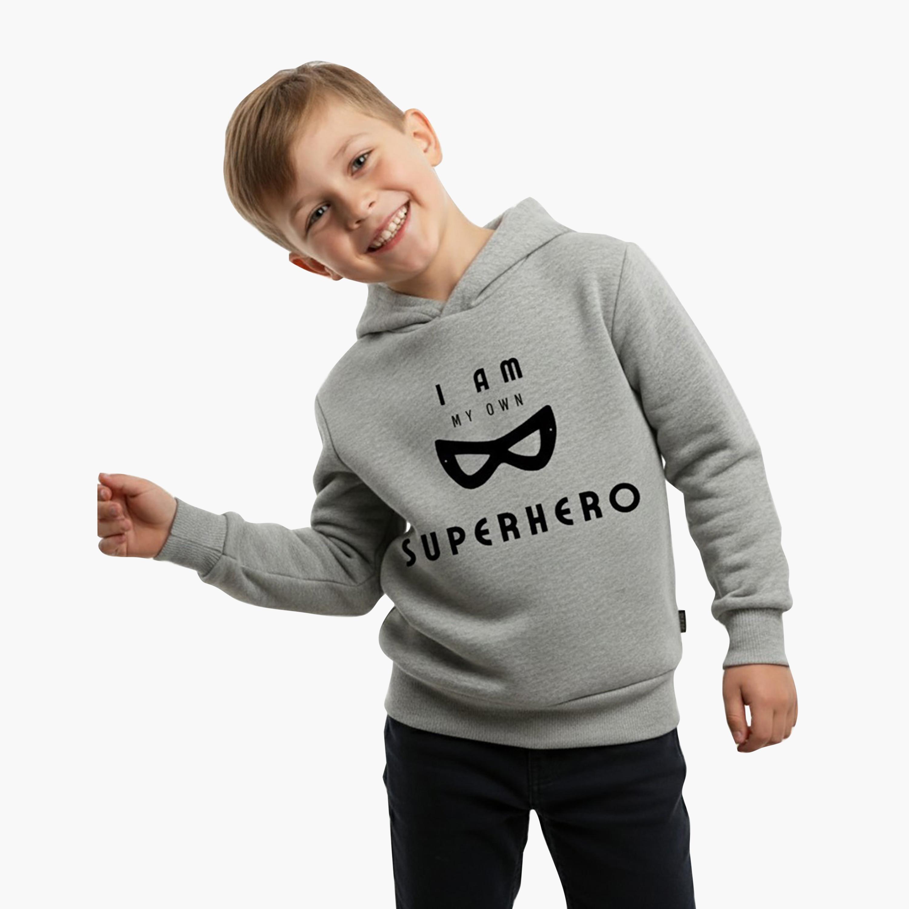 هودي شتوي صوف بعبارة بطل خارق من بيبيكلو-boys-clothing-sweatshirts-image-4