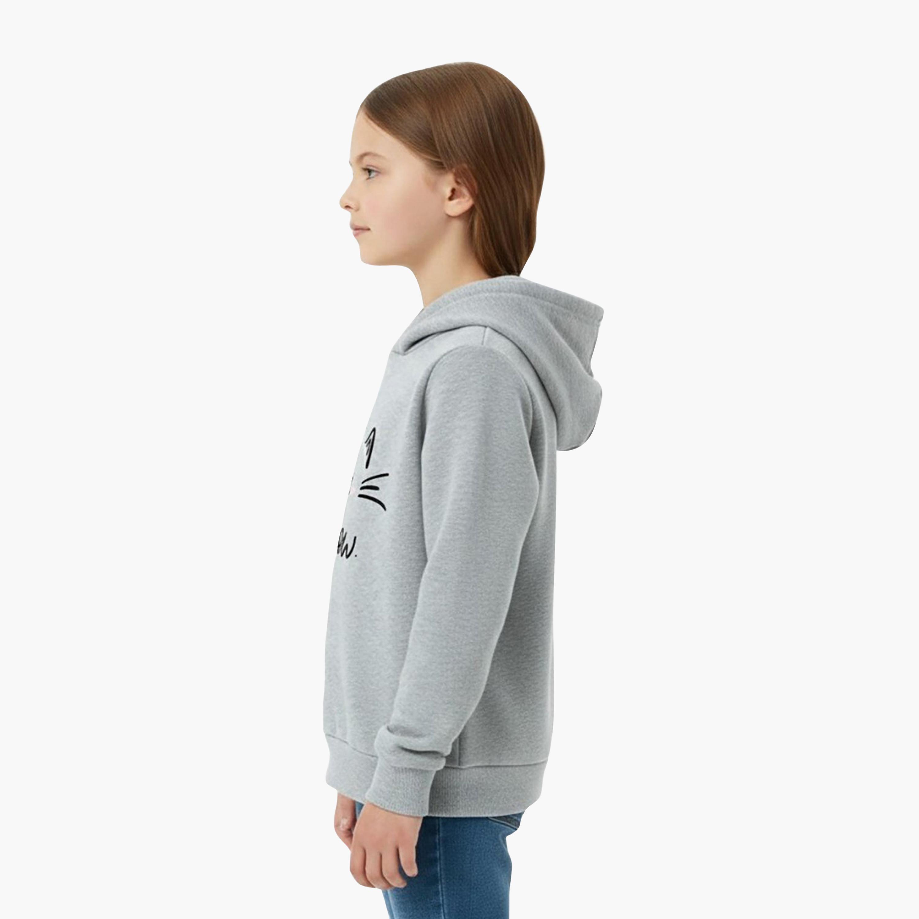 Babyqlo Meow Cat Print Winter Fleece Hoodie-girls-clothing-sweatshirts-image-3