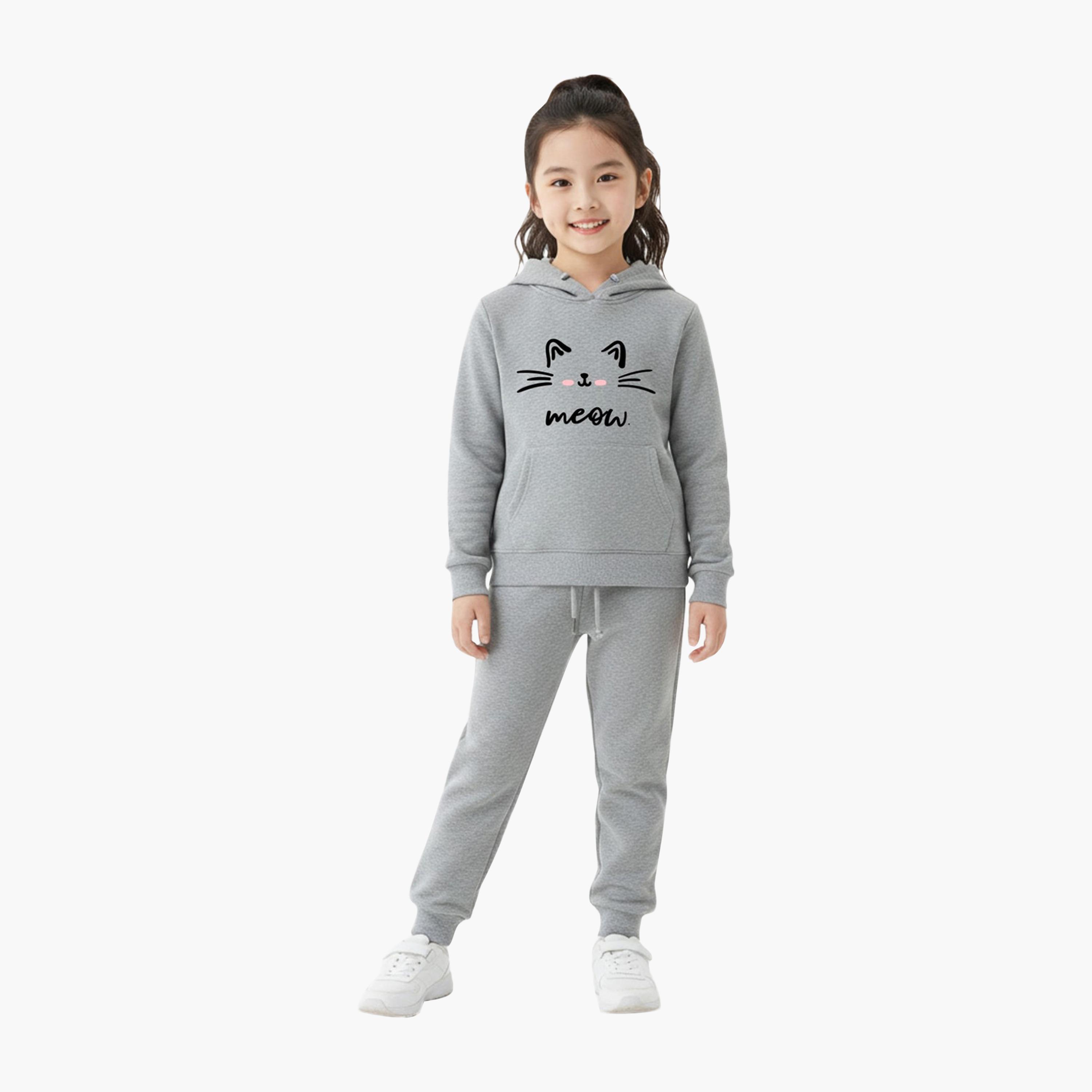 Babyqlo Meow Cat Print Winter Tracksuit-girls-clothing-setsandcoords-image-1