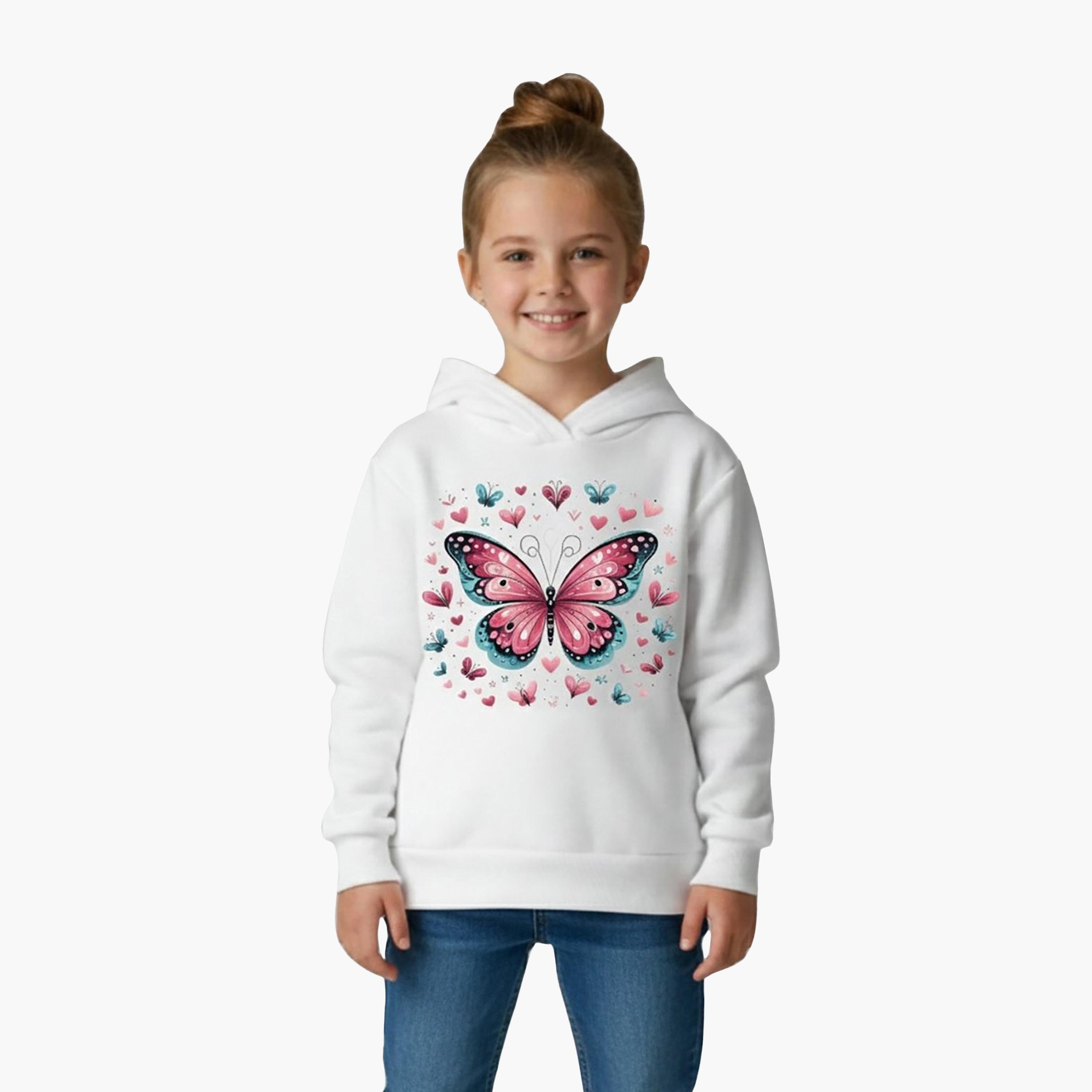 هودي شتوي صوف بطبعة فراشة من بيبيكلو-girls-clothing-sweatshirts-image-1