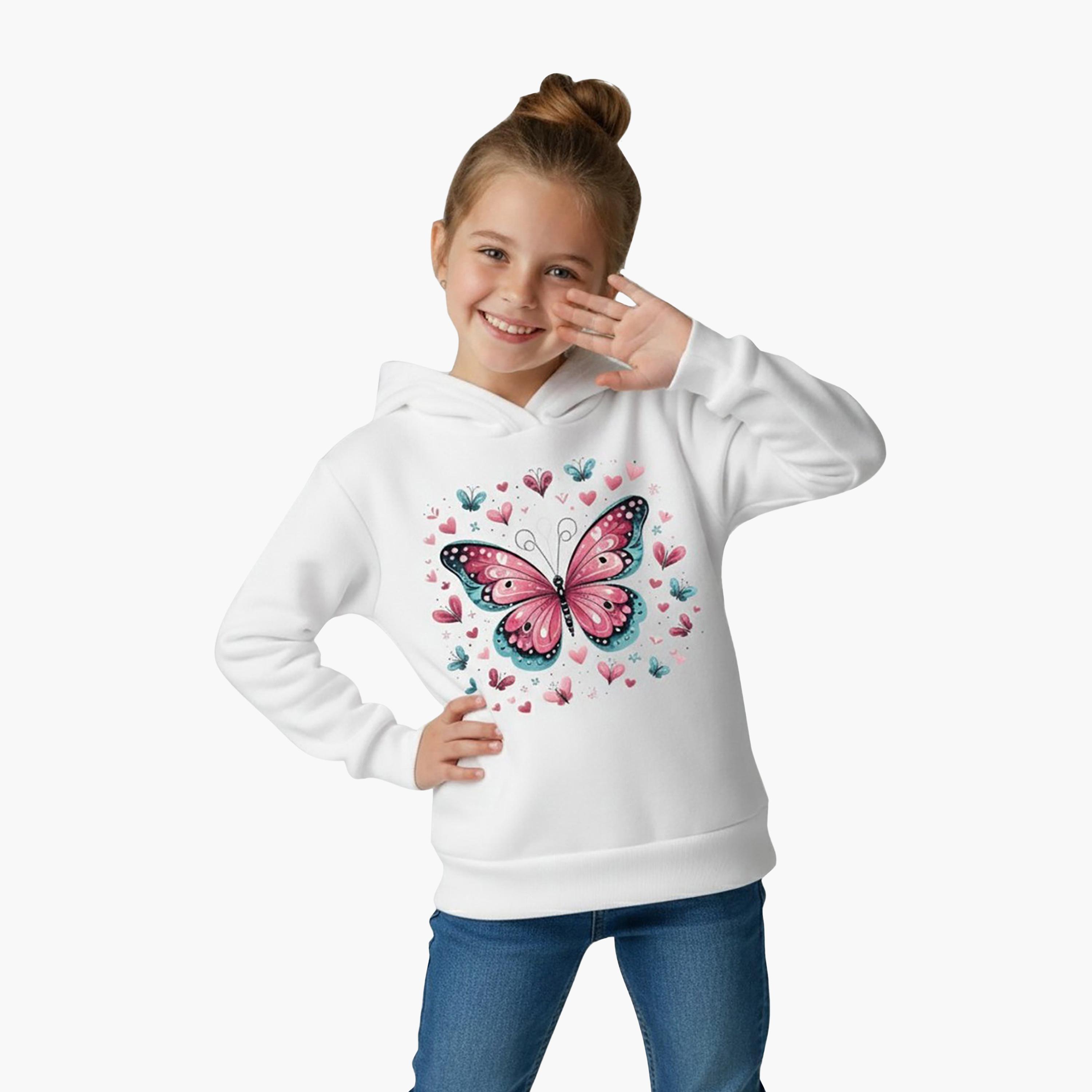 هودي شتوي صوف بطبعة فراشة من بيبيكلو-girls-clothing-sweatshirts-image-4