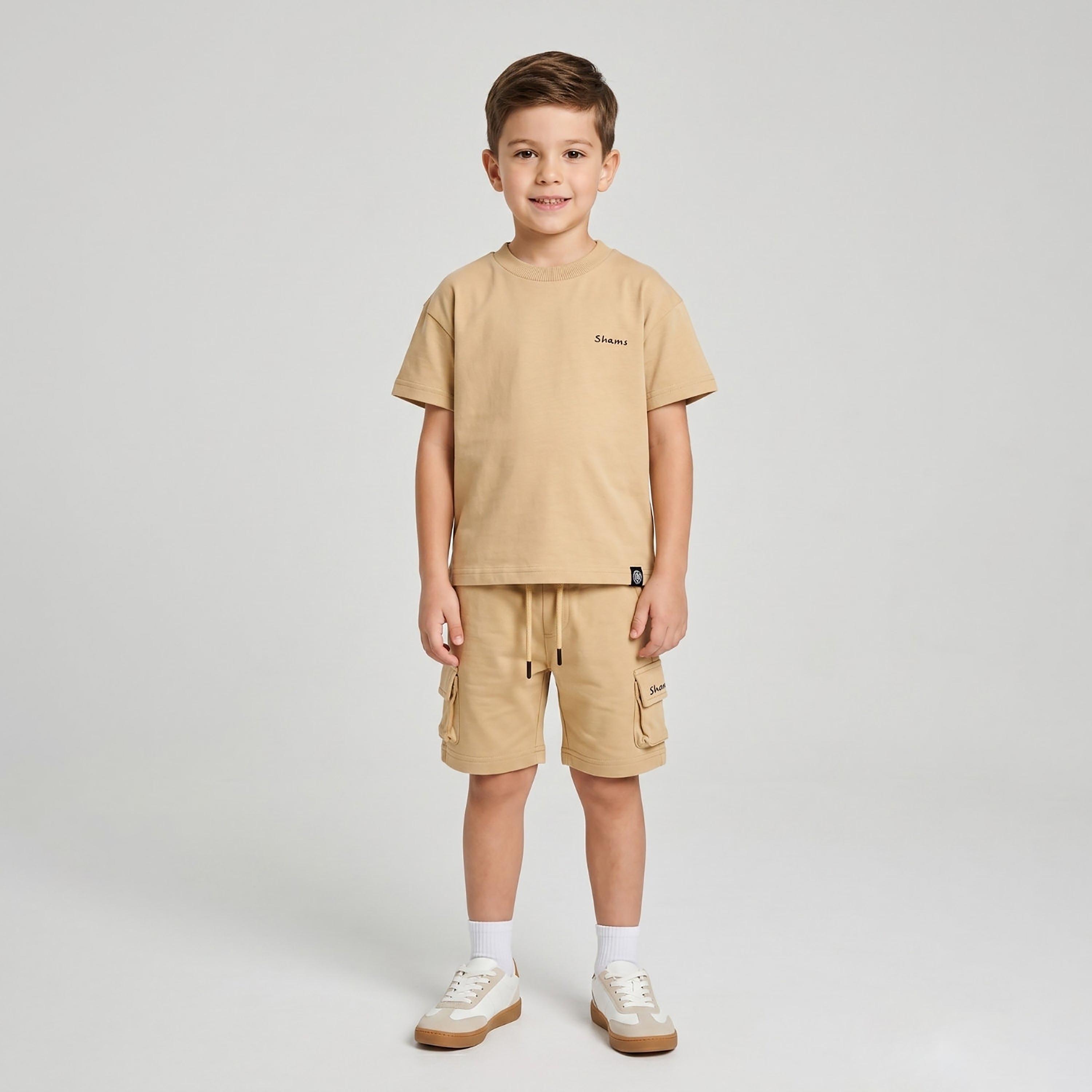 طقم تيشيرت بأكمام قصيرة وشورت كارغو من بيبيكلو-boys-clothing-setsandcoords-image-1