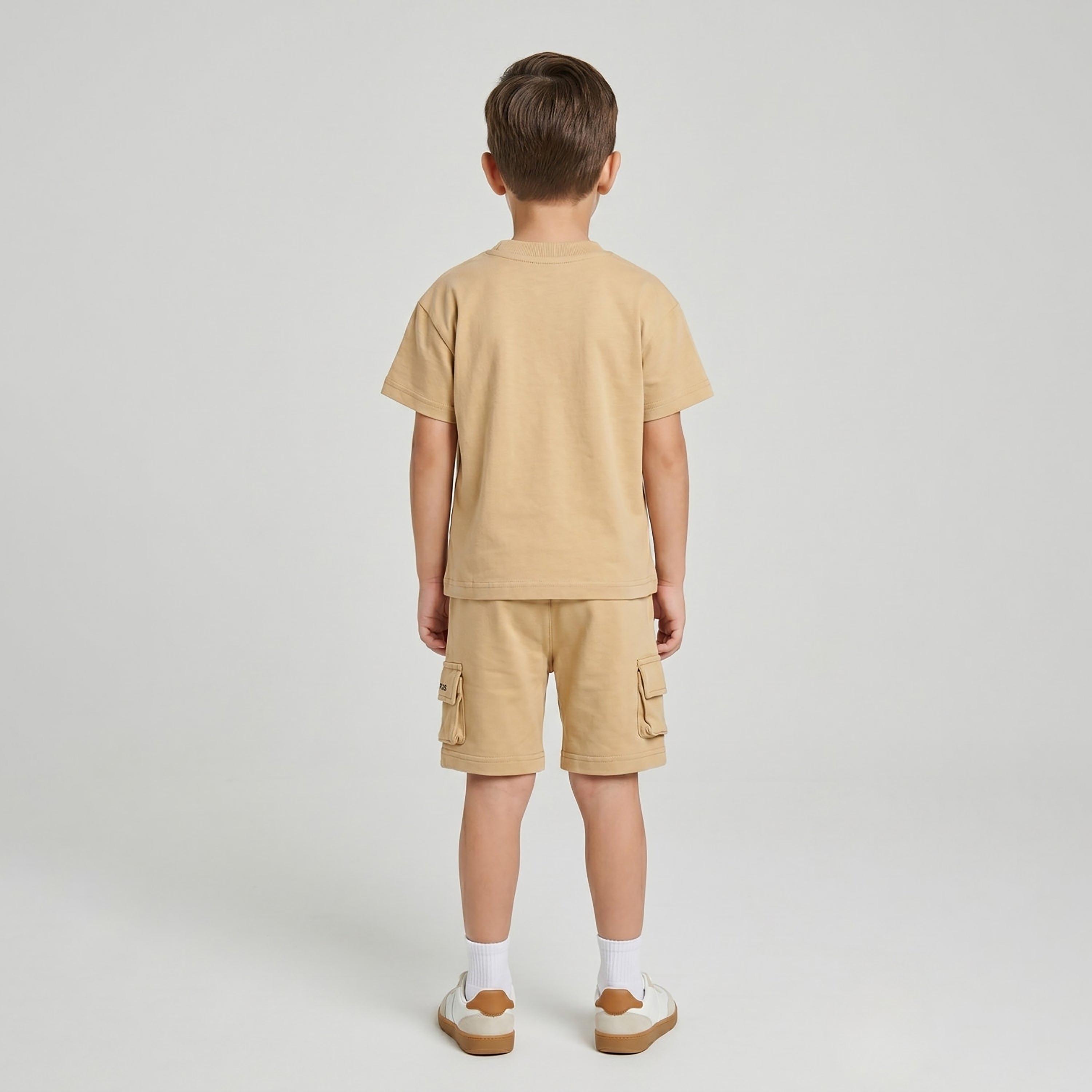 طقم تيشيرت بأكمام قصيرة وشورت كارغو من بيبيكلو-boys-clothing-setsandcoords-image-3