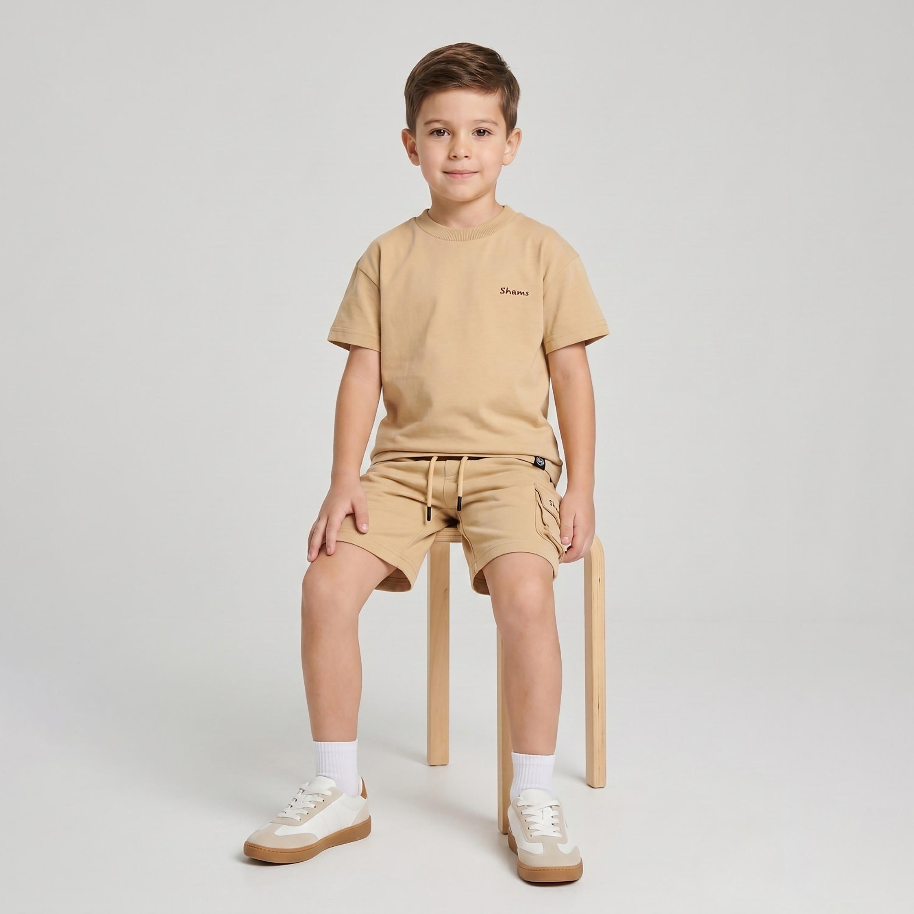 طقم تيشيرت بأكمام قصيرة وشورت كارغو من بيبيكلو-boys-clothing-setsandcoords-image-4