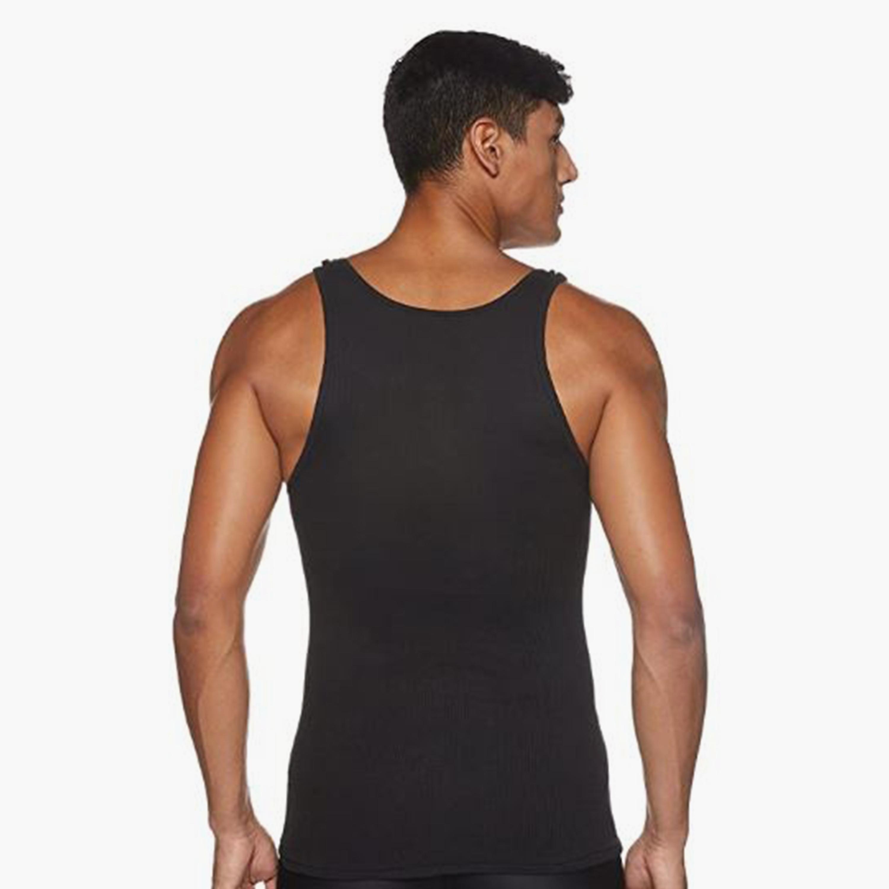 Hanes Assorted Pack of 4 Plain Men's Vest-men-clothing-innerwear-vests-image-4