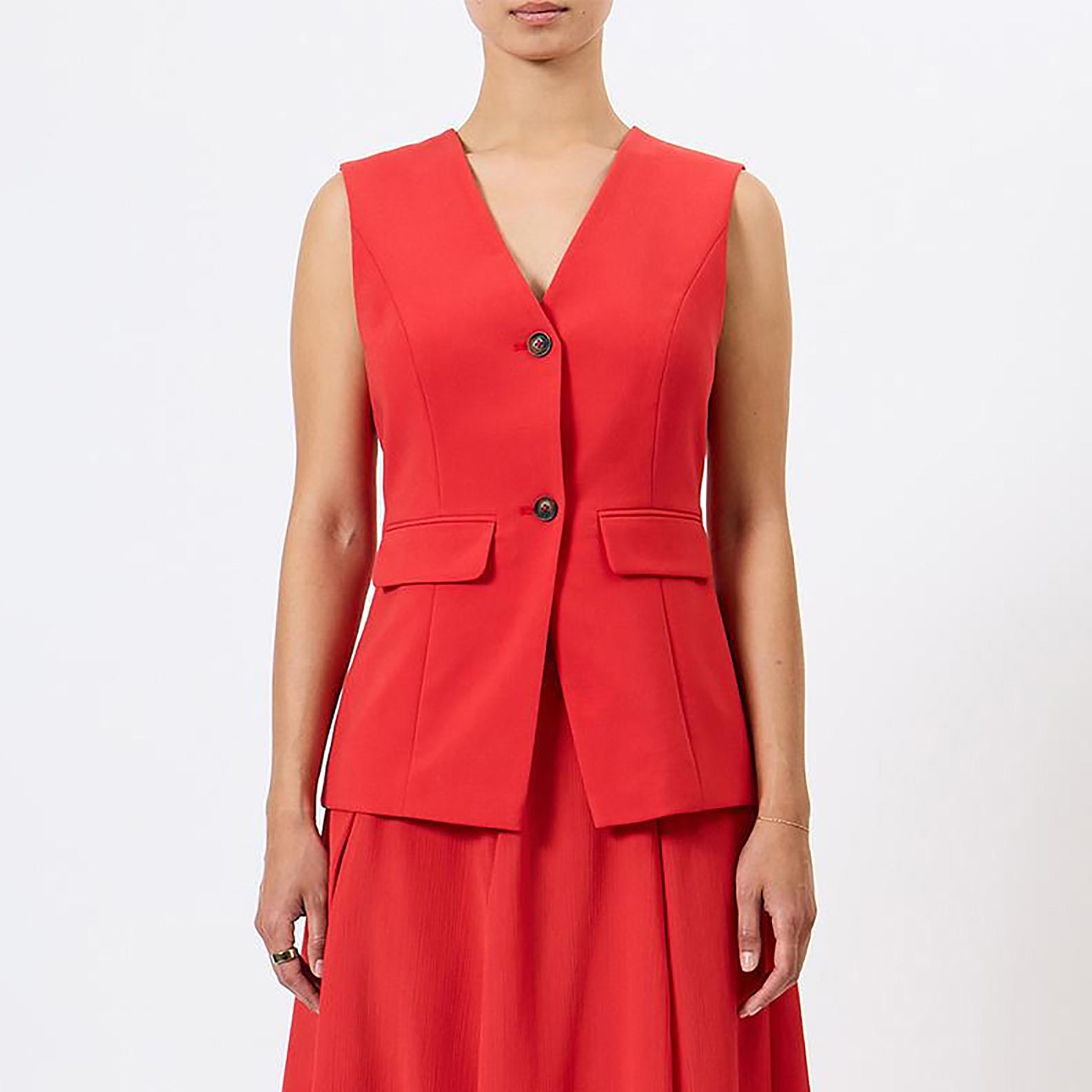 French Connection Red Women's Waistcoat-women-winterwear-coatsandjackets-waistcoats-image-5