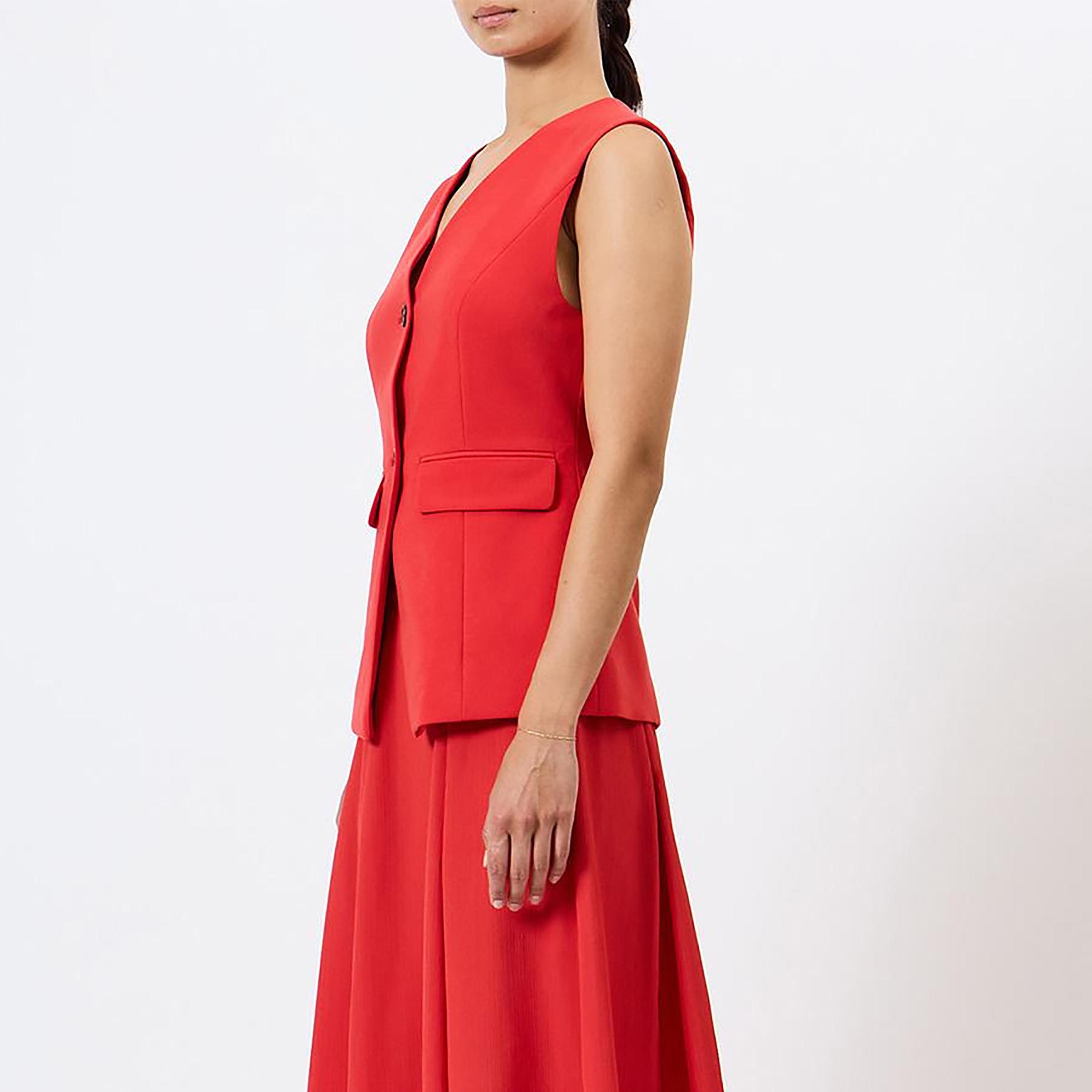 French Connection Red Women's Waistcoat-women-winterwear-coatsandjackets-waistcoats-image-6