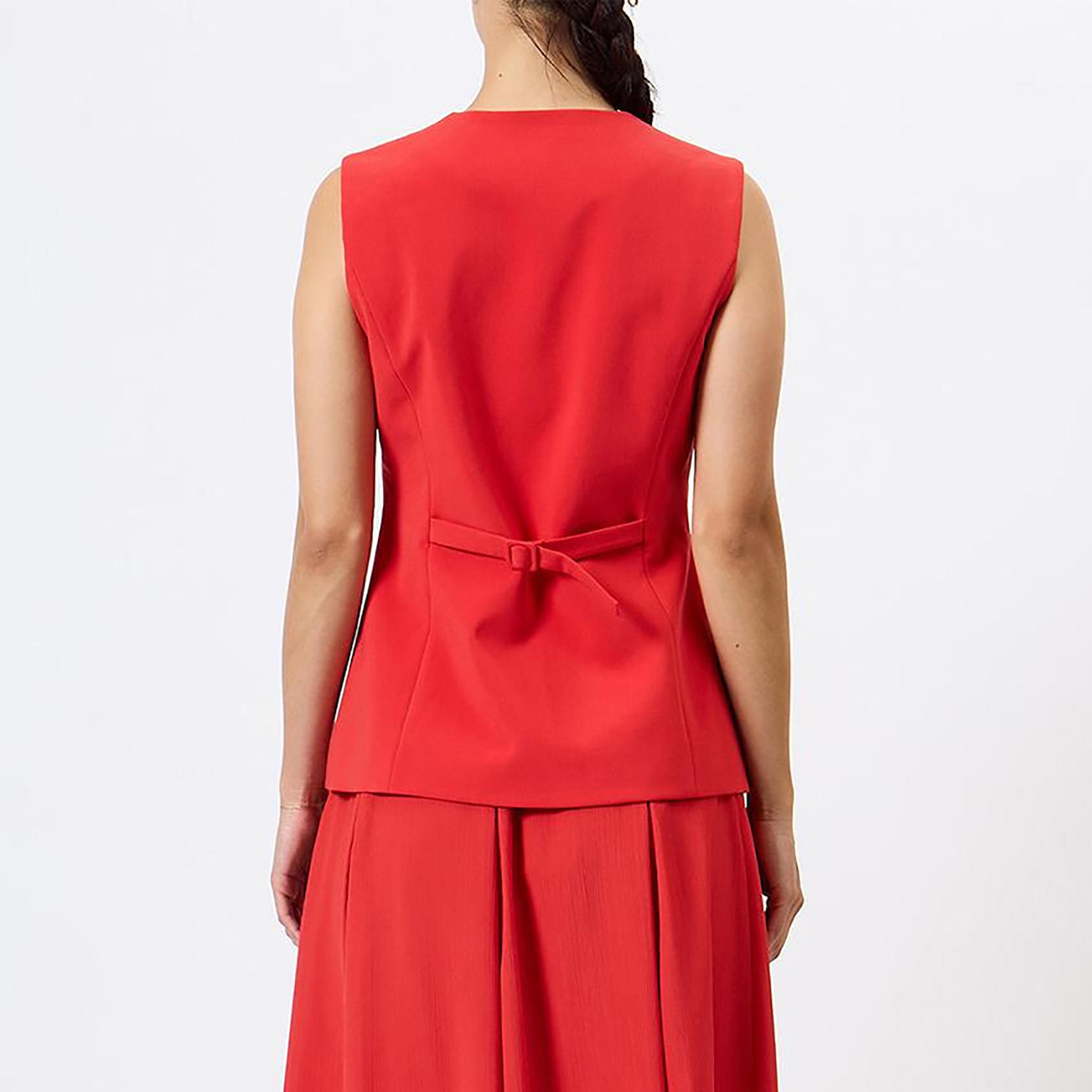 French Connection Red Women's Waistcoat-women-winterwear-coatsandjackets-waistcoats-image-7