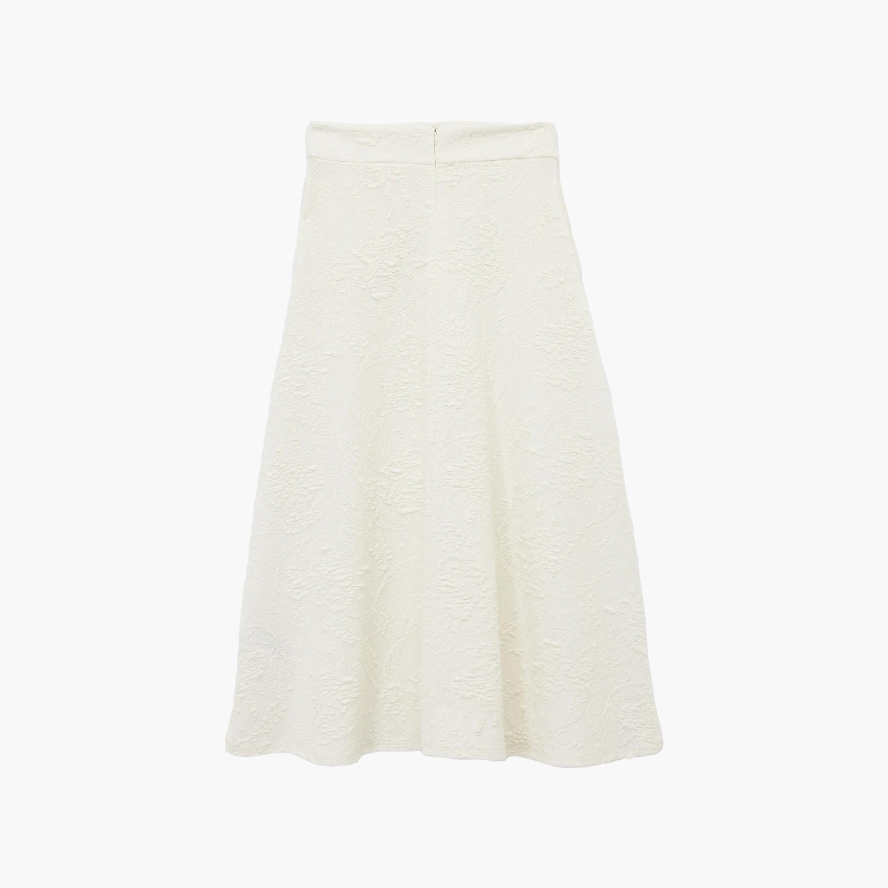 تنورة ماكسي حريمي بقصة A بملمس بارز باللون البيج من كوتون-women-clothing-skirts-image-4