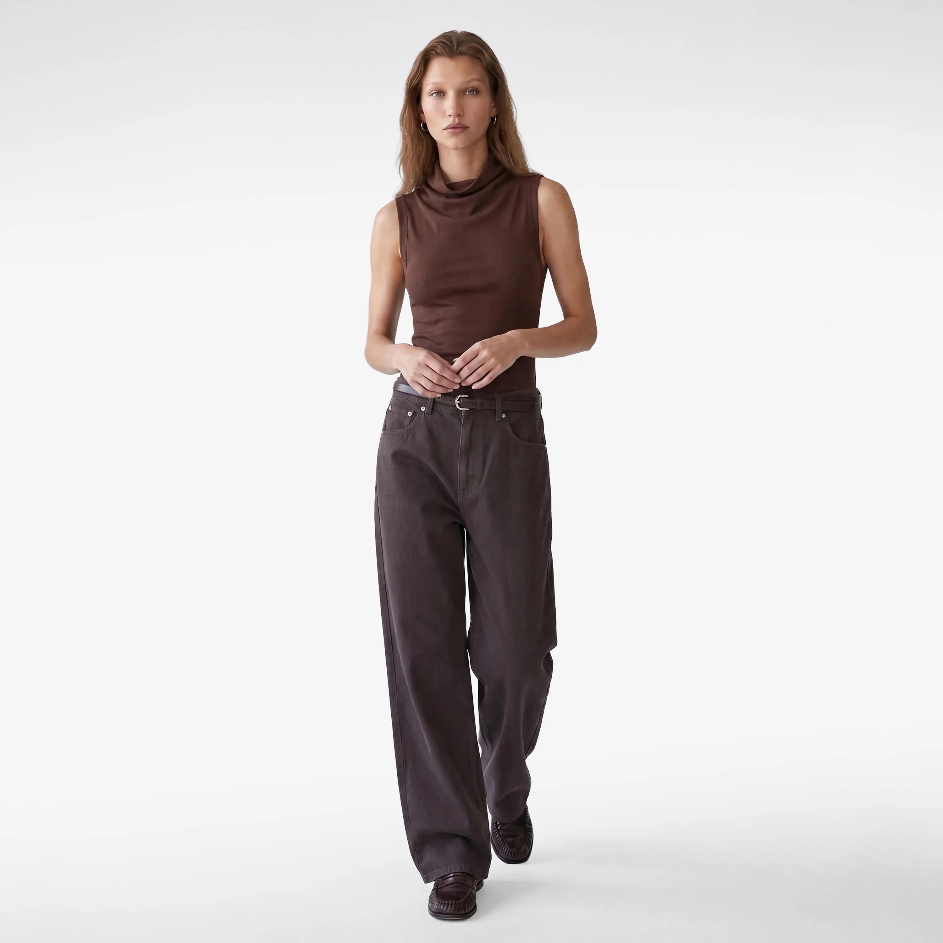 KOTON Brown Cowl Neck Women's Top-women-clothing-shirtsandblouses-blouses-image-2