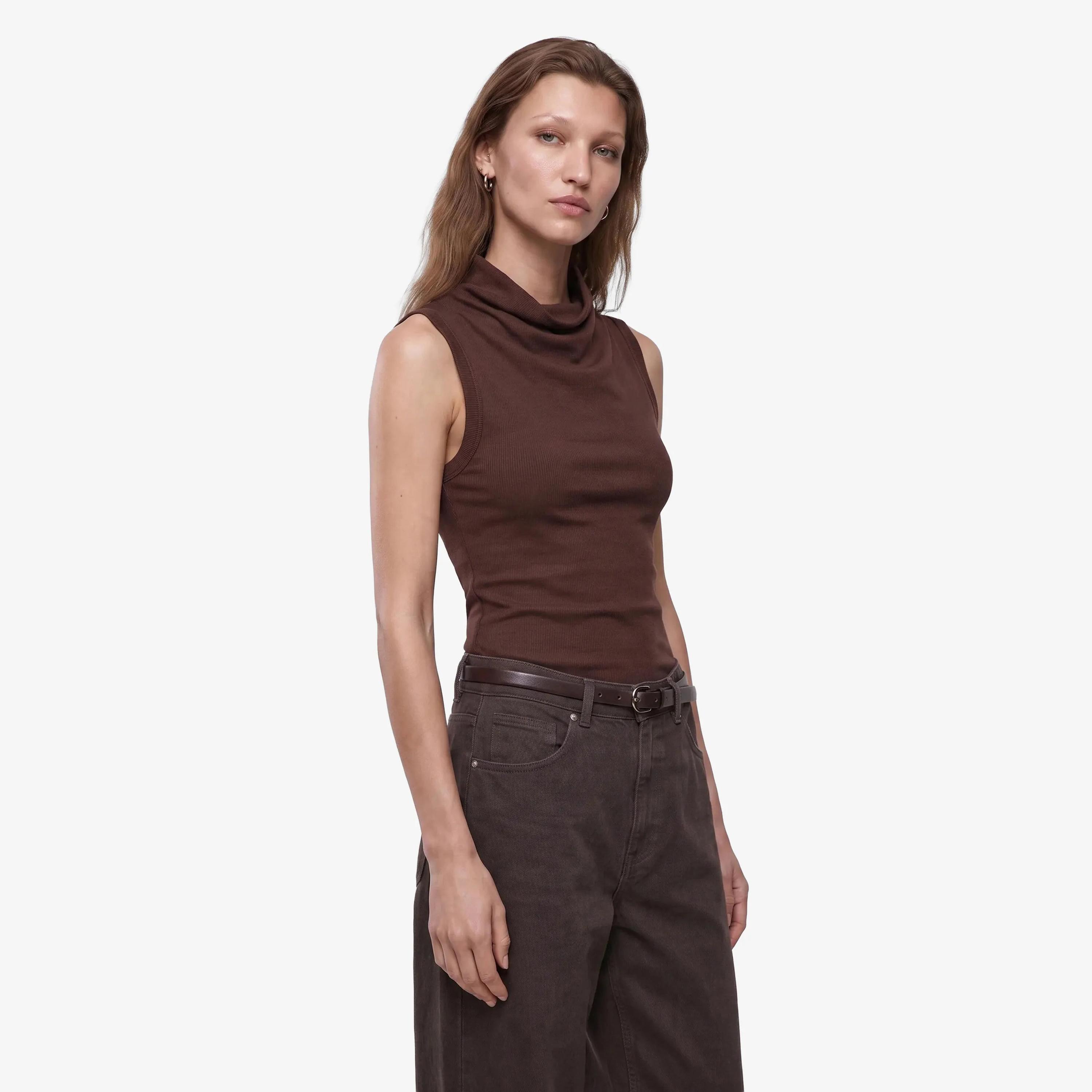 KOTON Brown Cowl Neck Women's Top-women-clothing-shirtsandblouses-blouses-image-3
