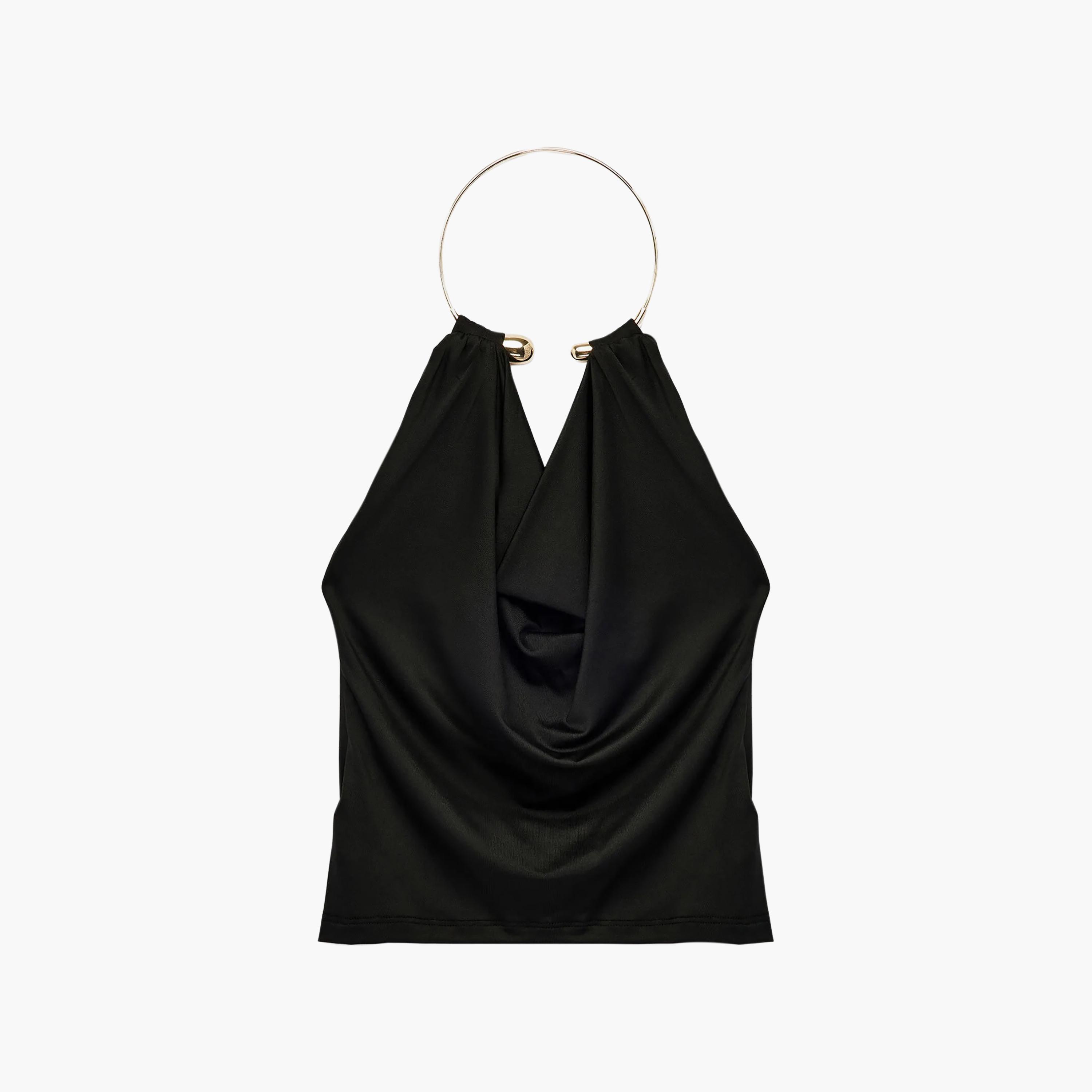 KOTON Black Cowl Neck Women's Top-women-clothing-shirtsandblouses-blouses-image-5