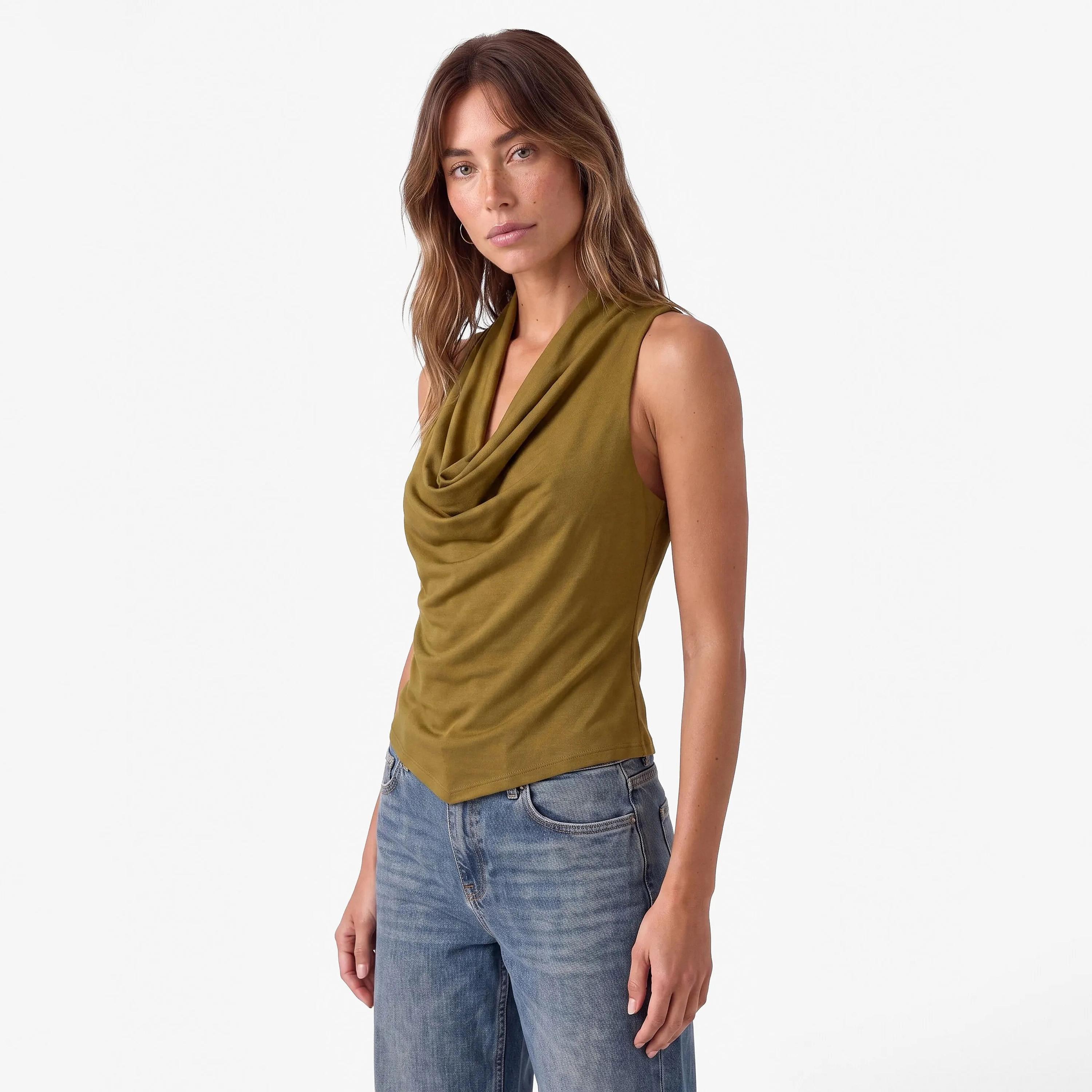 KOTON Cotton Cowl Neck Women's Top-women-clothing-shirtsandblouses-blouses-image-3